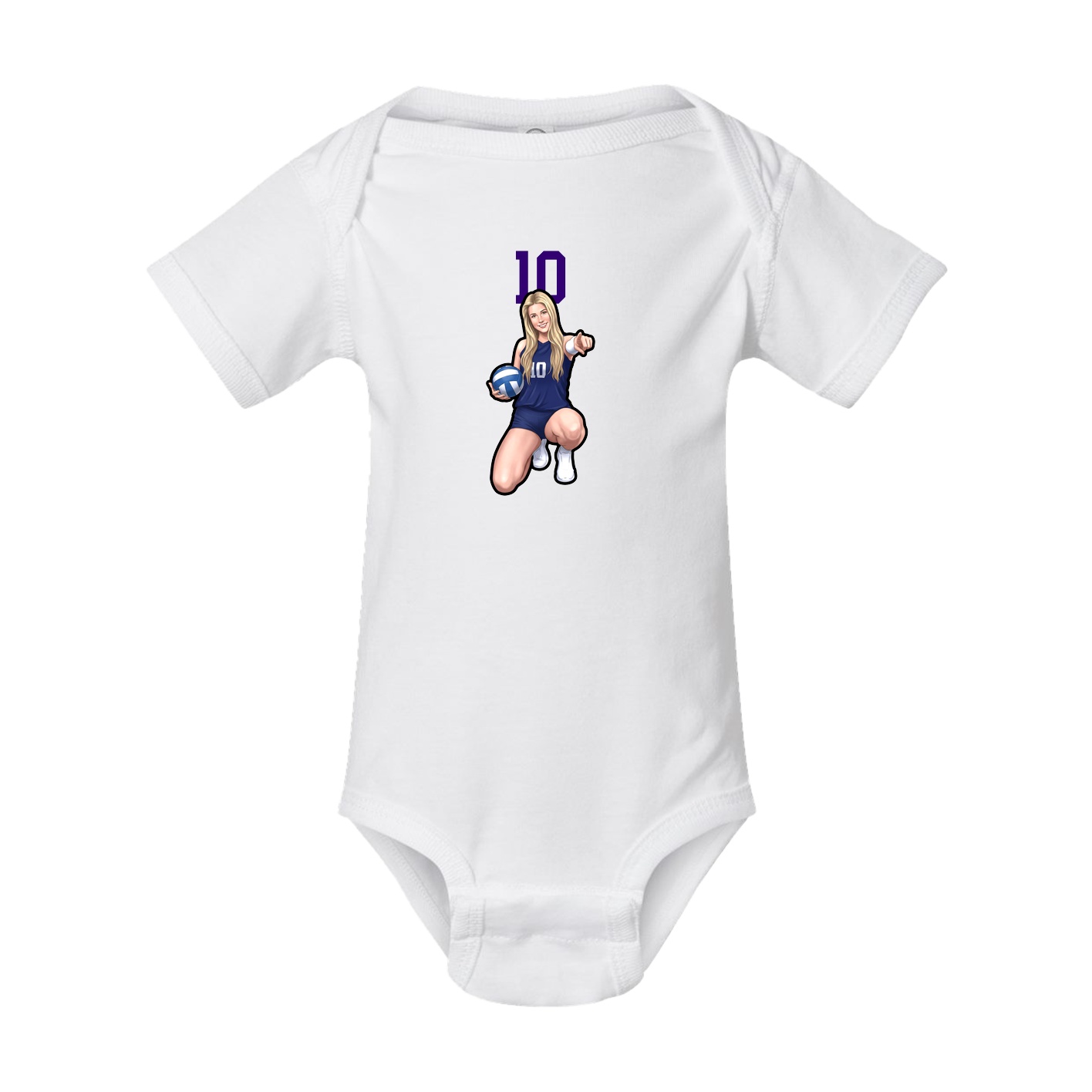 Baby Onesie — Number Top in White