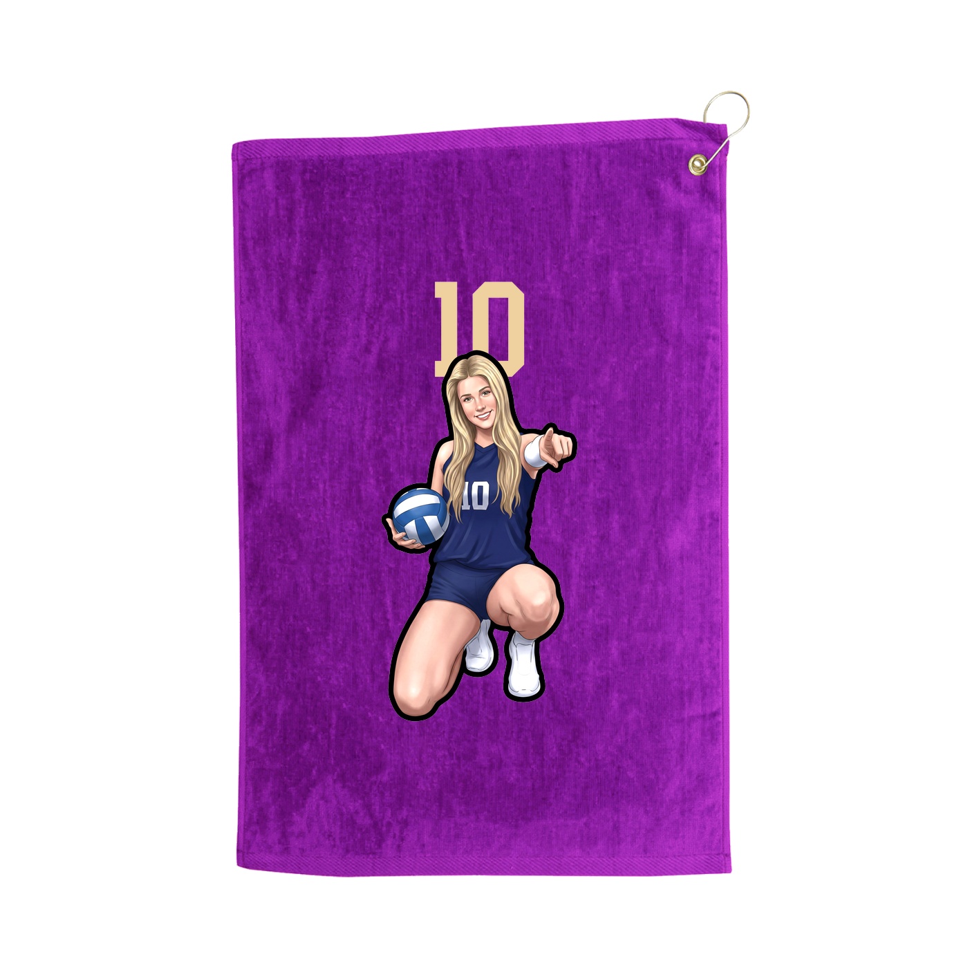 Golf Towel — Number Top in Purple