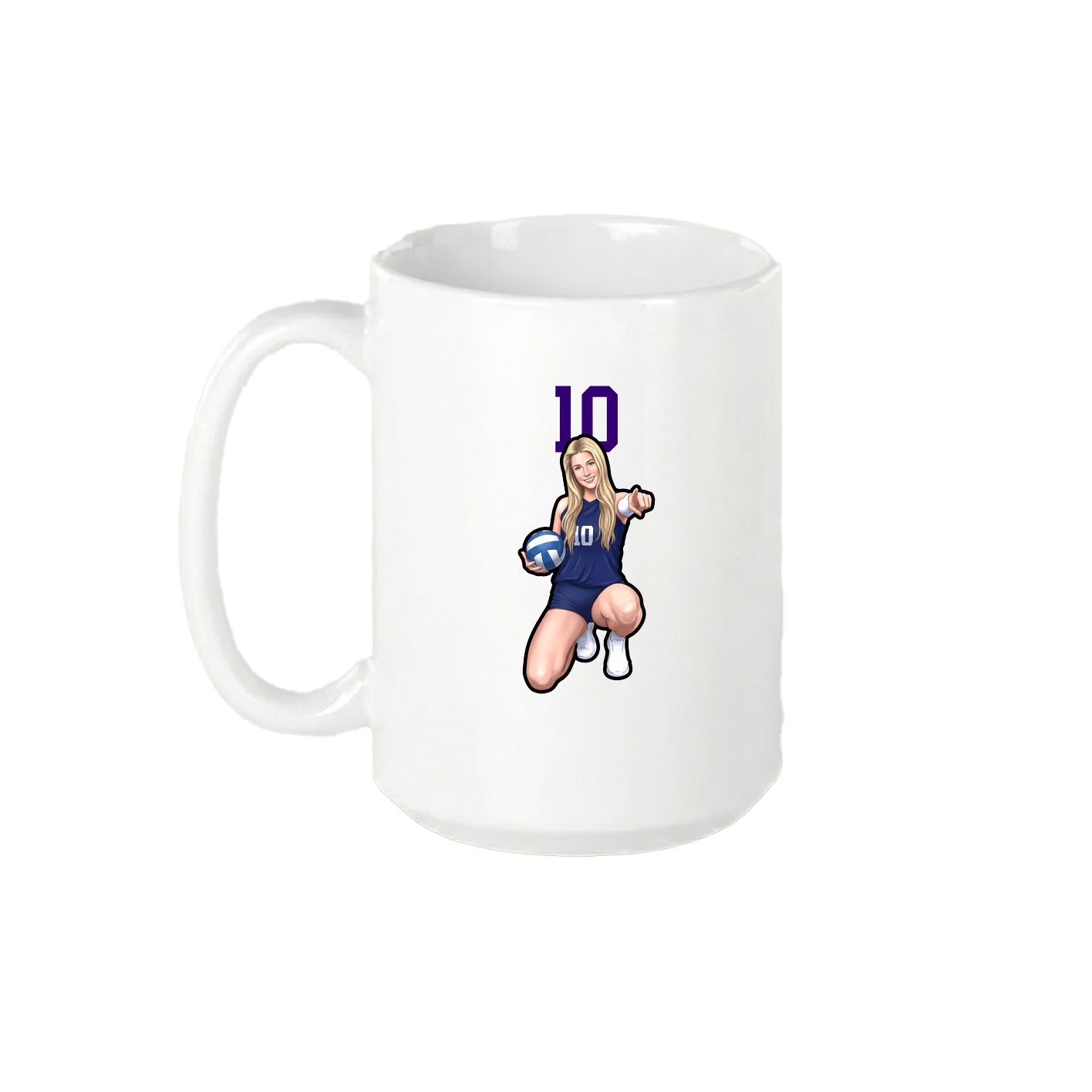 15oz Coffee Mug — Number Top in White