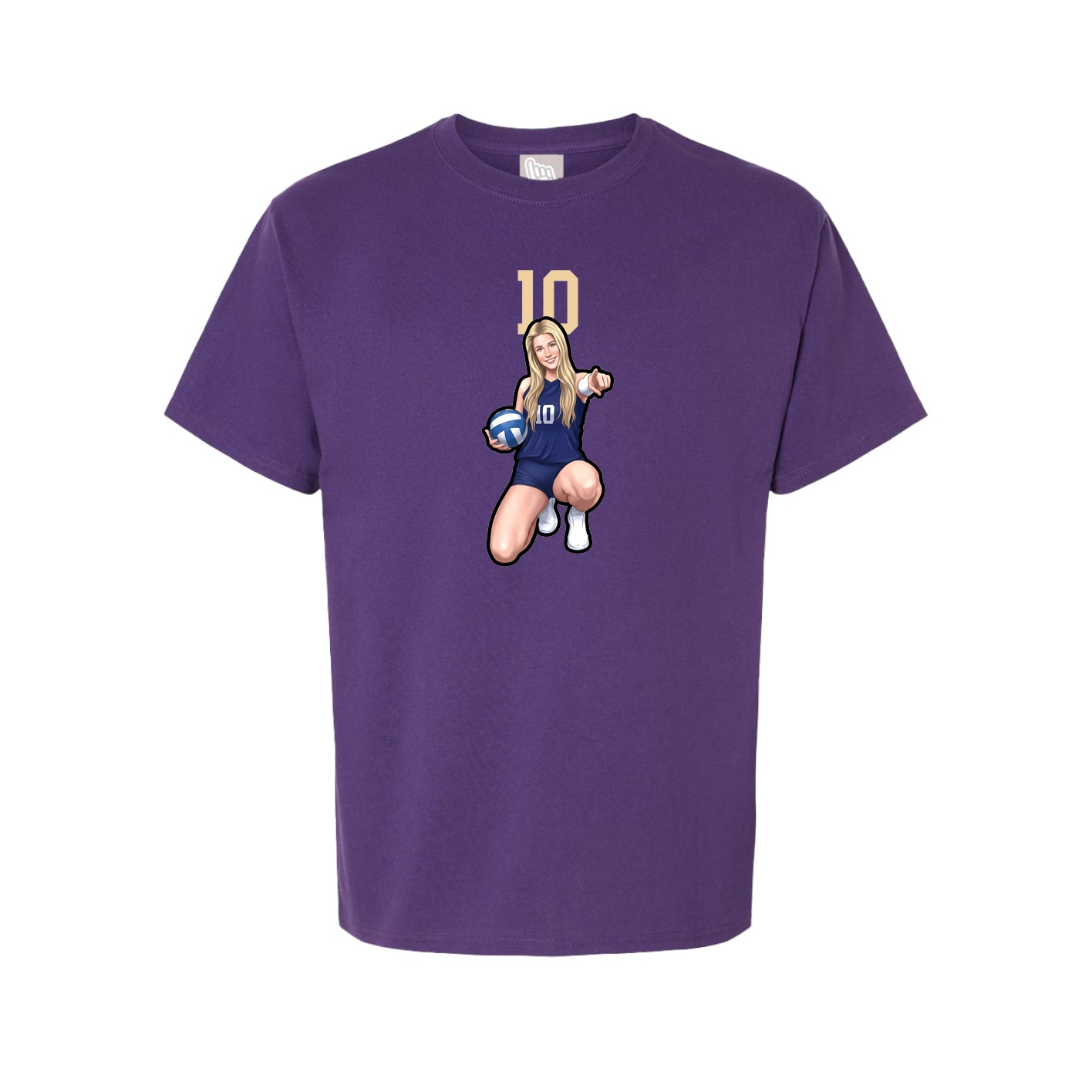 Youth Tee — Number Top in Purple
