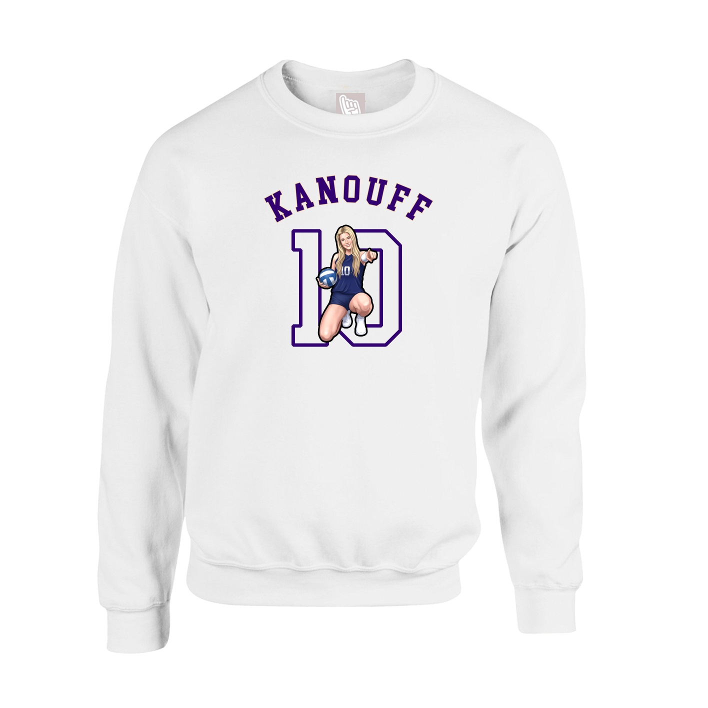 Fleece Crew — Shirsey Arch in White