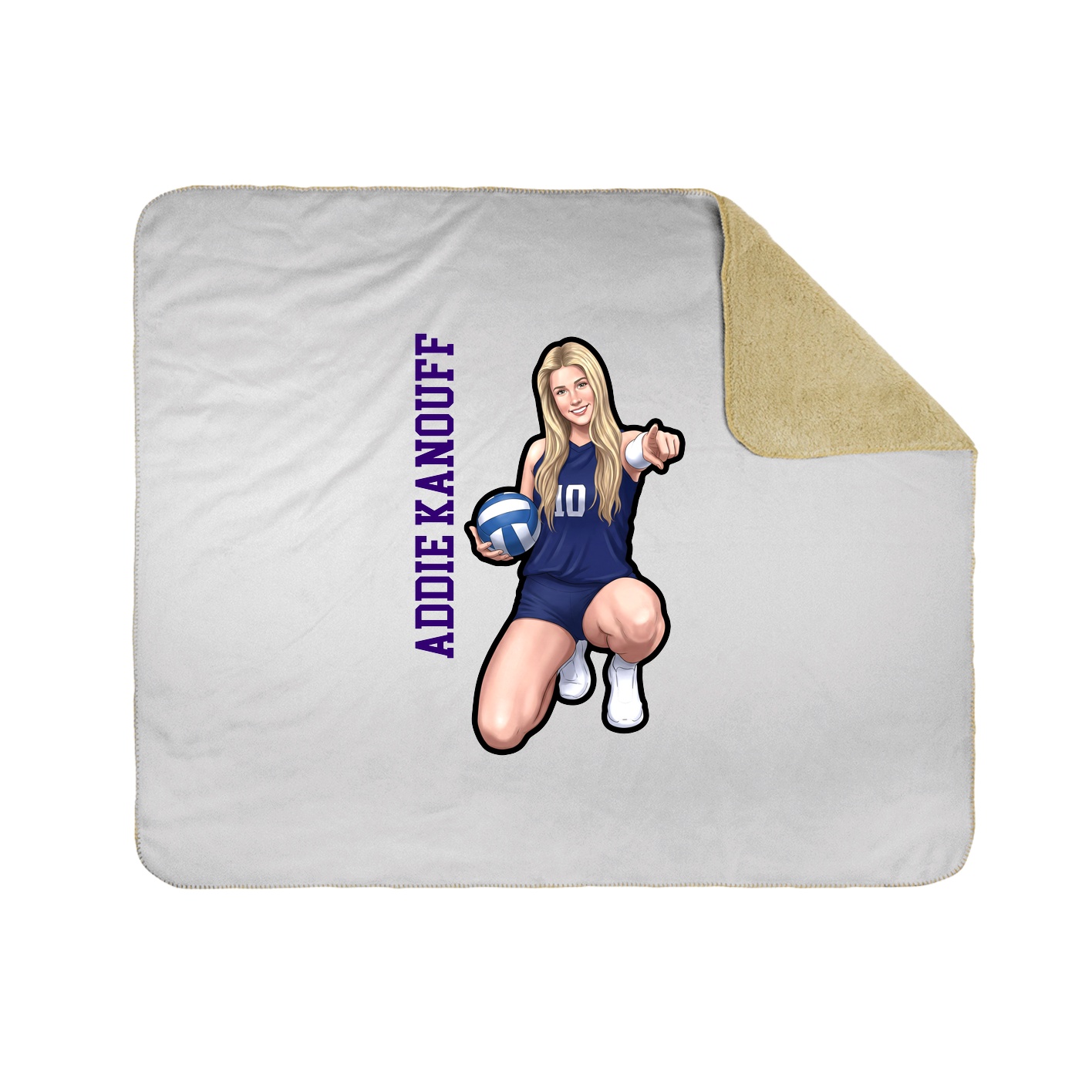 Throw Blanket — Name Vertical in White
