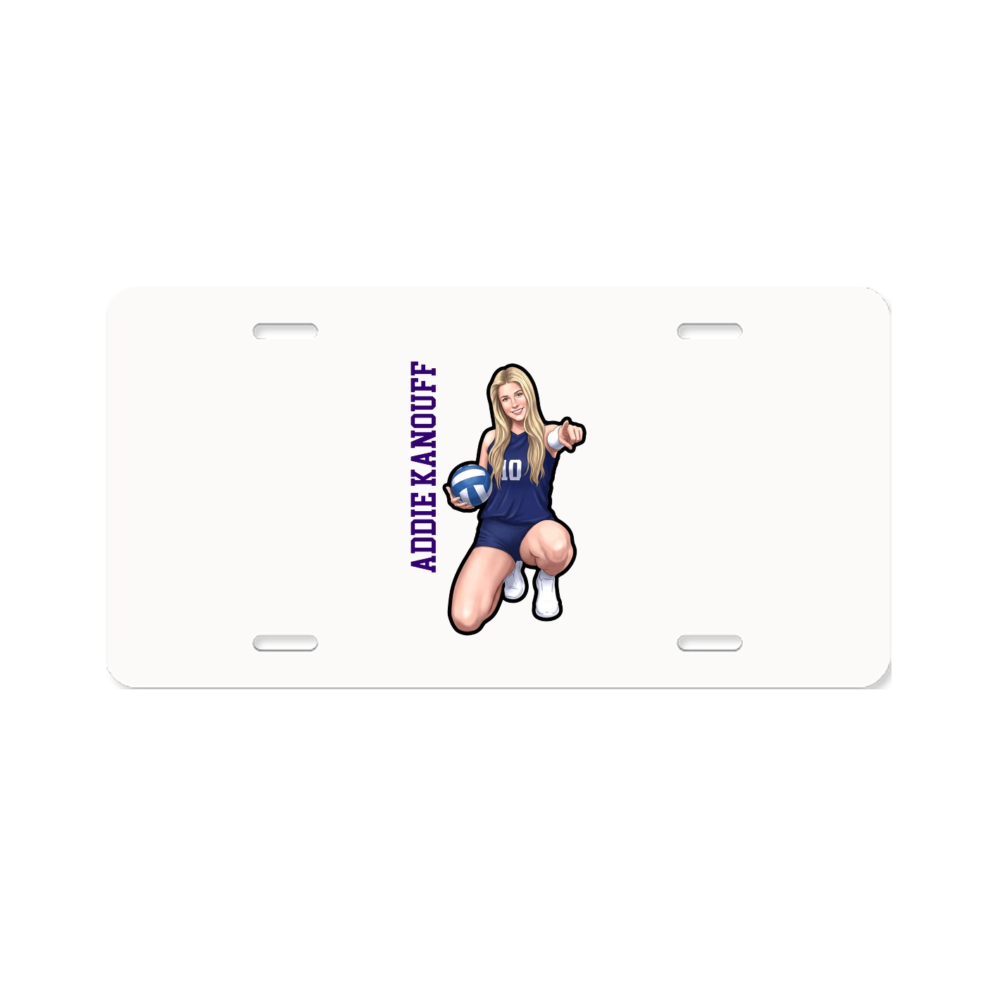 License Plate — Name Vertical in Classic