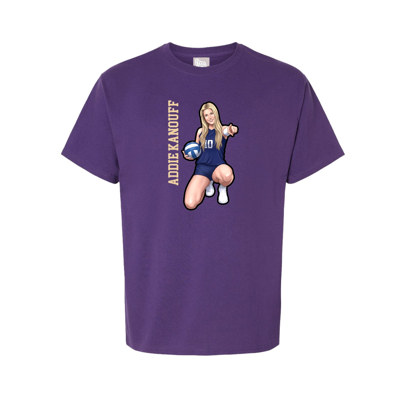 Tee — Name Vertical in Purple