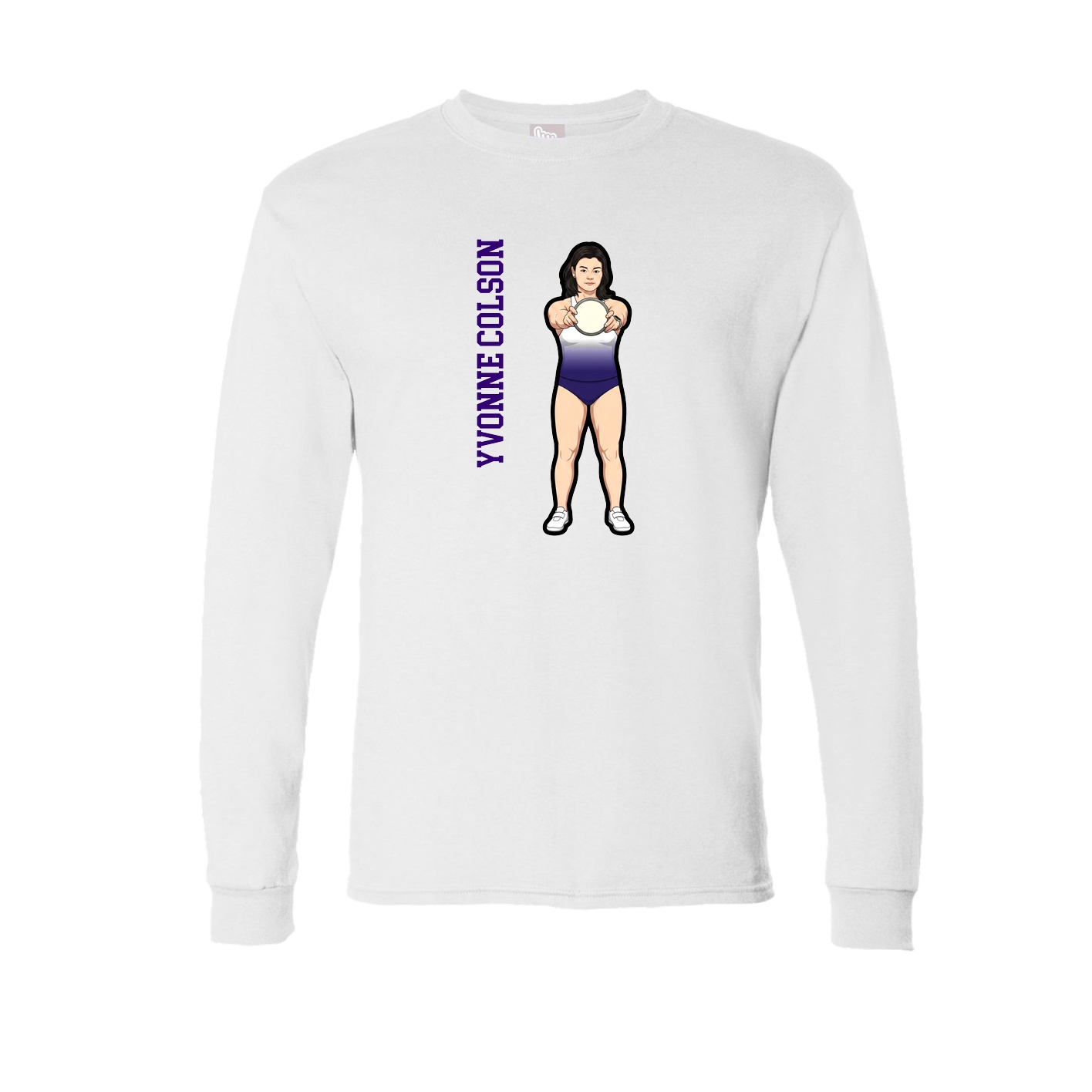 Long Sleeve Tee — Name Vertical in White