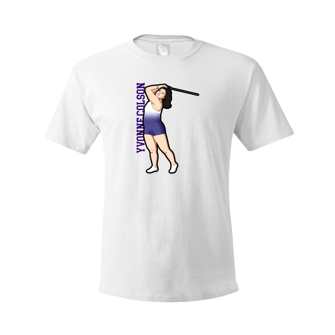 Tee — Name Vertical in White