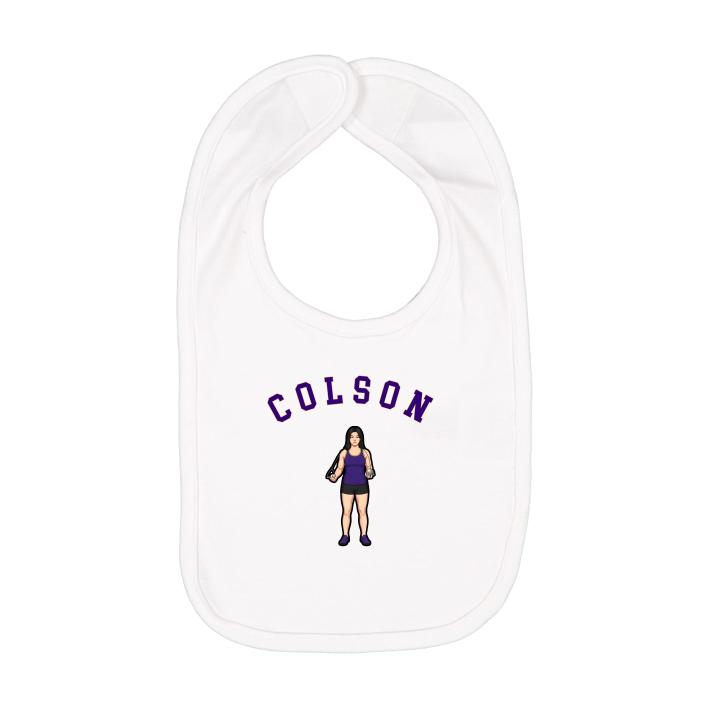 Infant Bib — Shirsey Arch in White