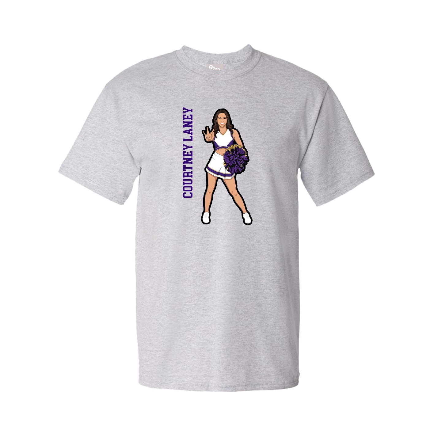 Tee — Name Vertical in Grey