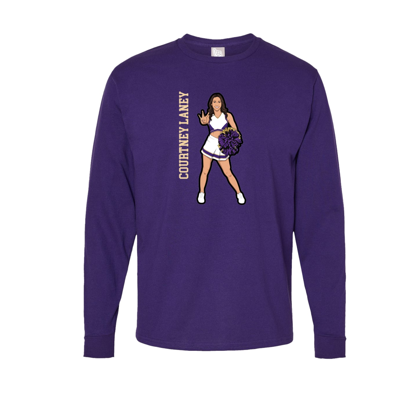 Long Sleeve Tee — Name Vertical in Purple