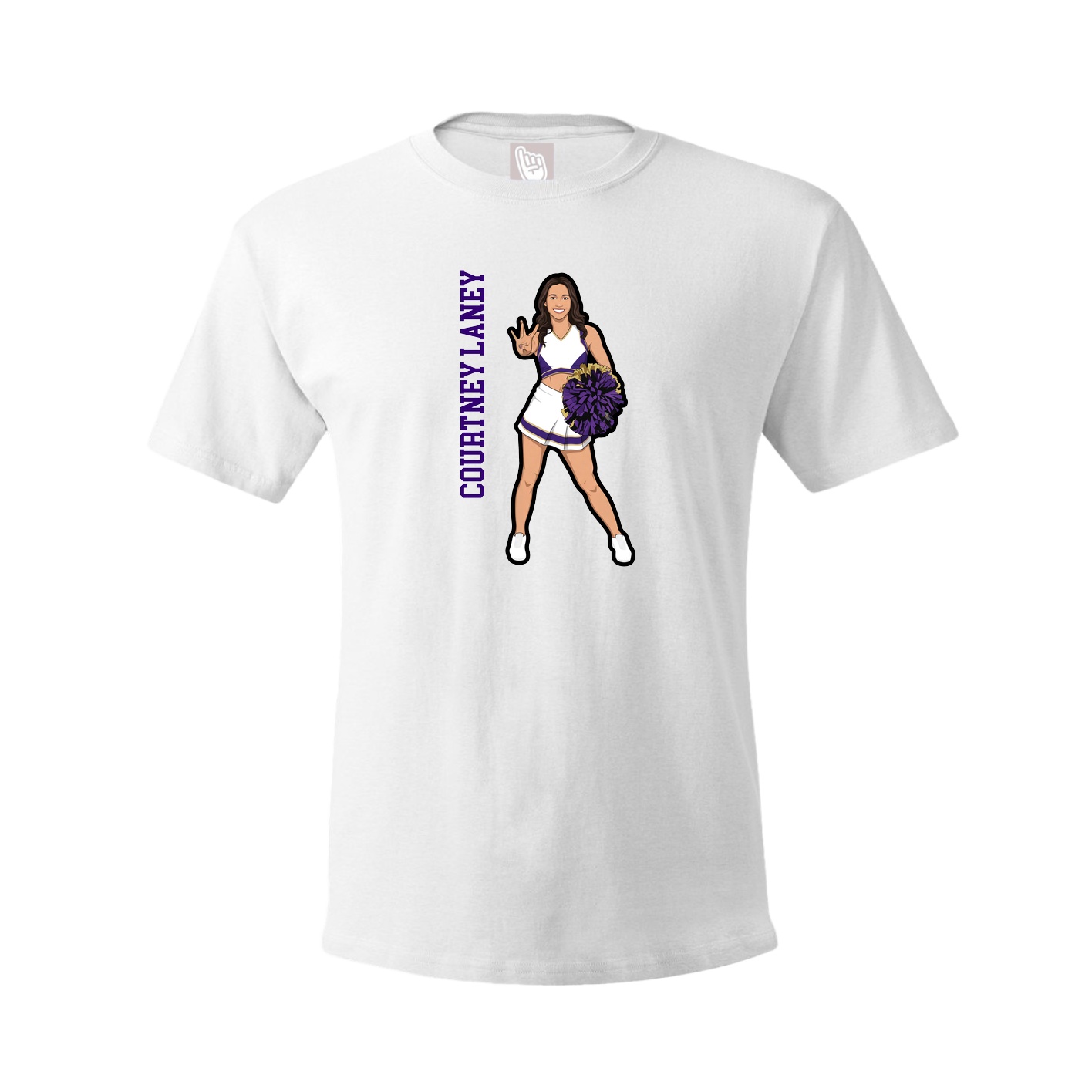 Youth Tee — Name Vertical in White