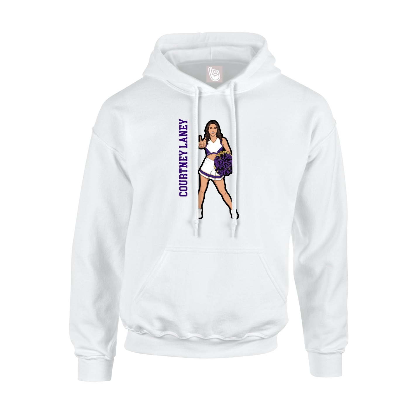 Youth Hoodie — Name Vertical in White