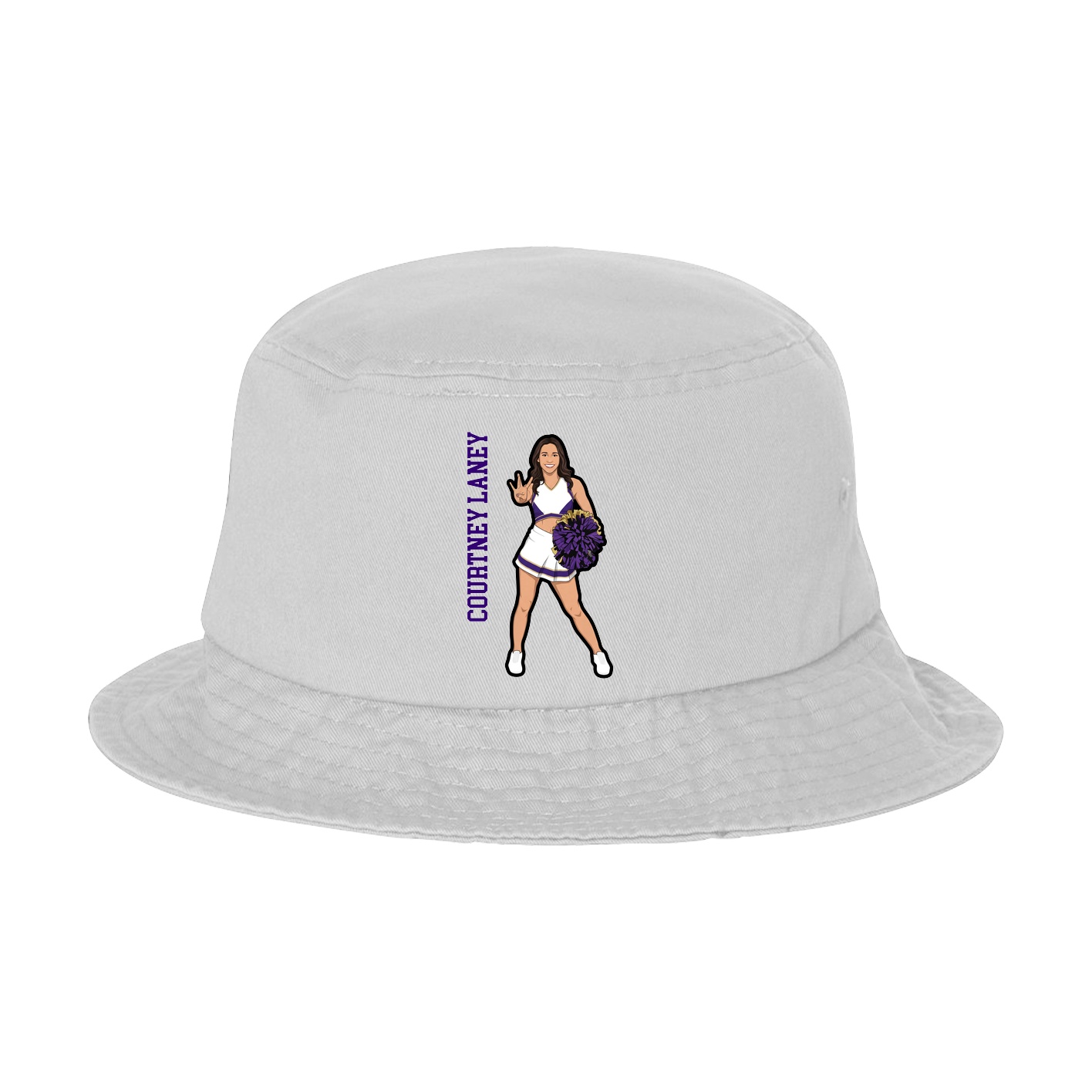 Bucket Cap — Name Vertical in White