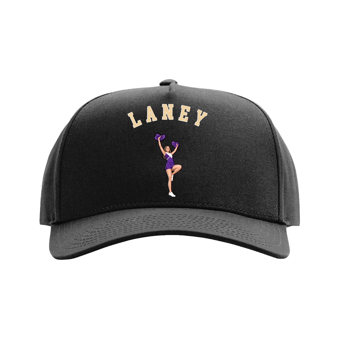 Full Fabric Five-Panel Champ Cap — Shirsey Arch in Black