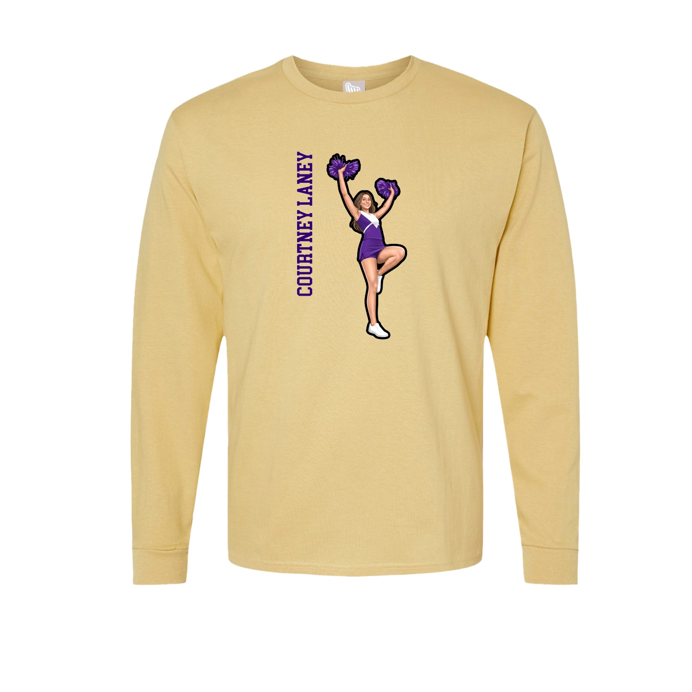 Long Sleeve Tee — Name Vertical in Vegas Gold