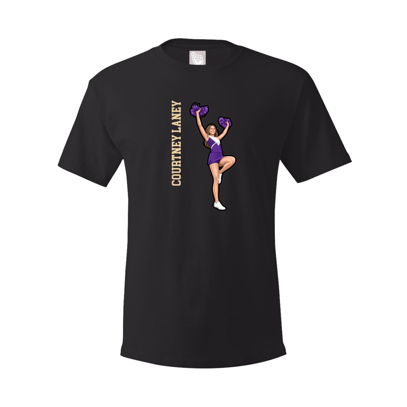 Youth Tee — Name Vertical in Black