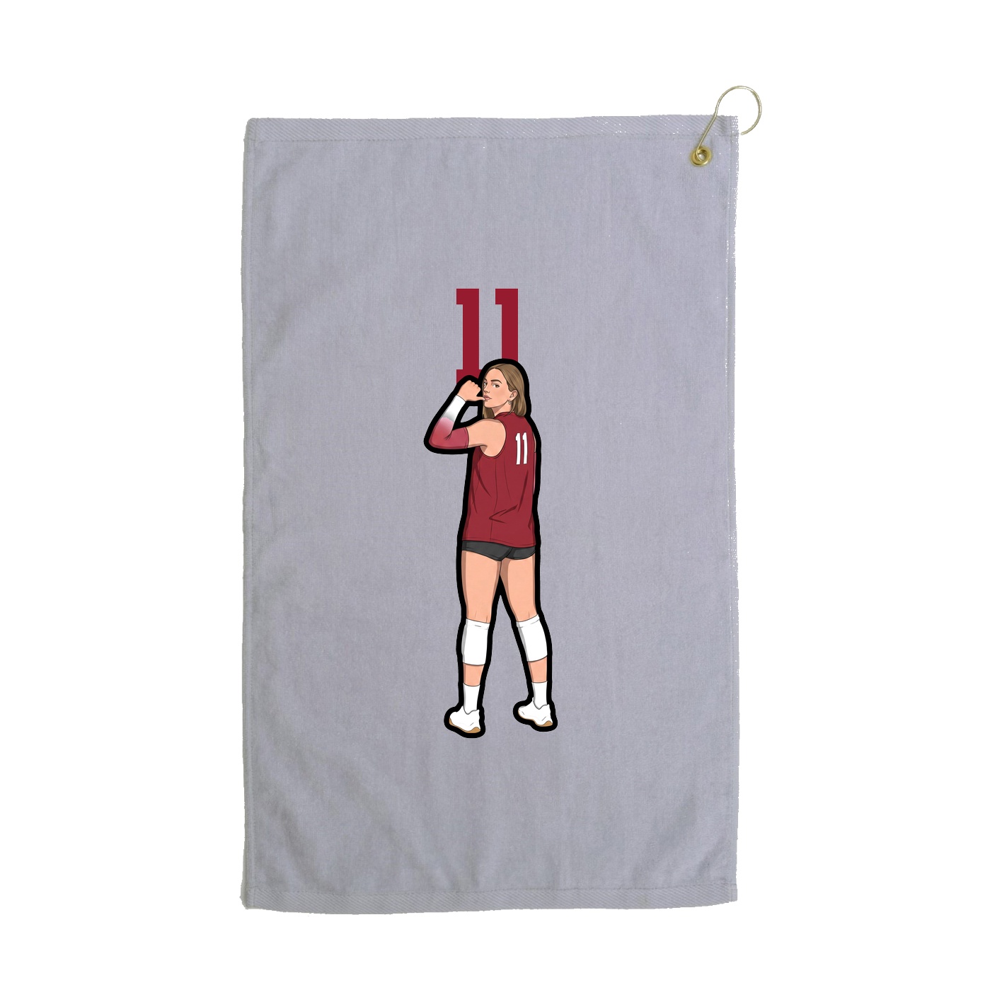 Golf Towel — Number Top in Grey