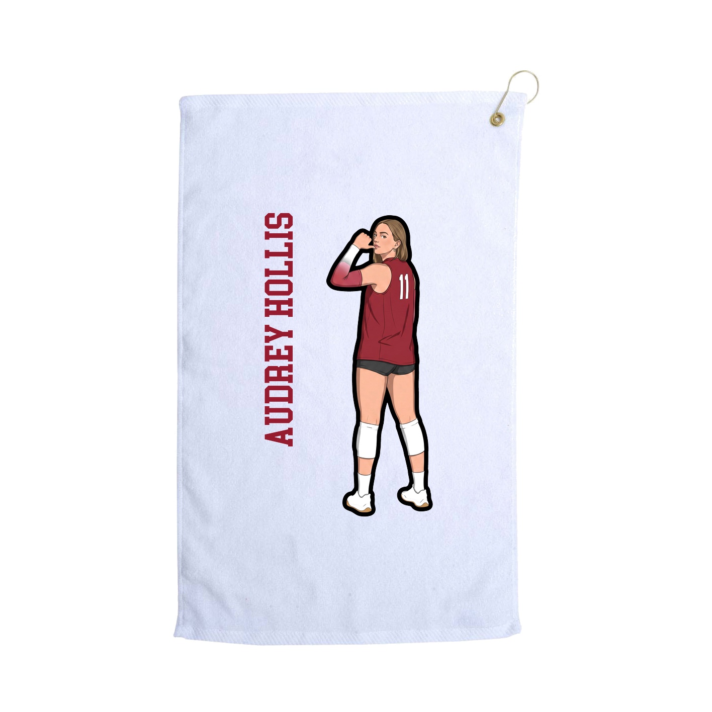Golf Towel — Name Vertical in White