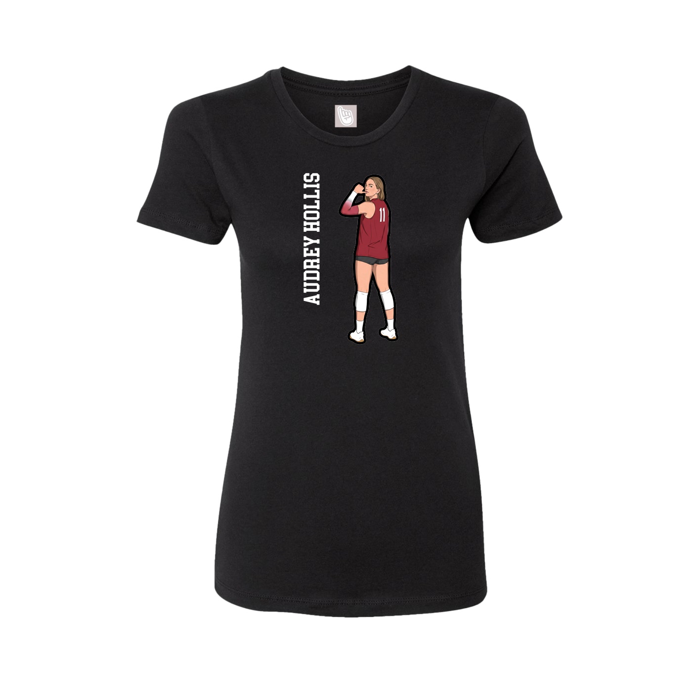 Fitted Women's Tee — Name Vertical in Black