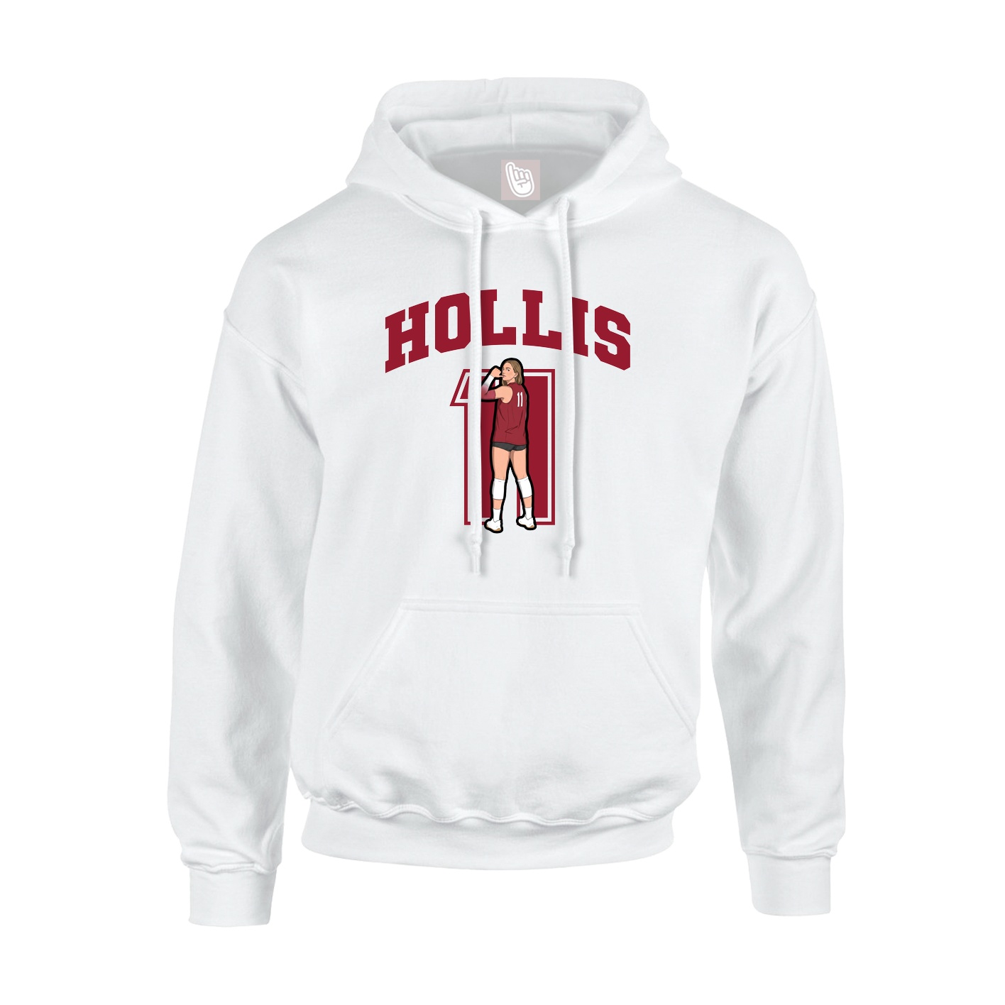 Hoodie — Number in White