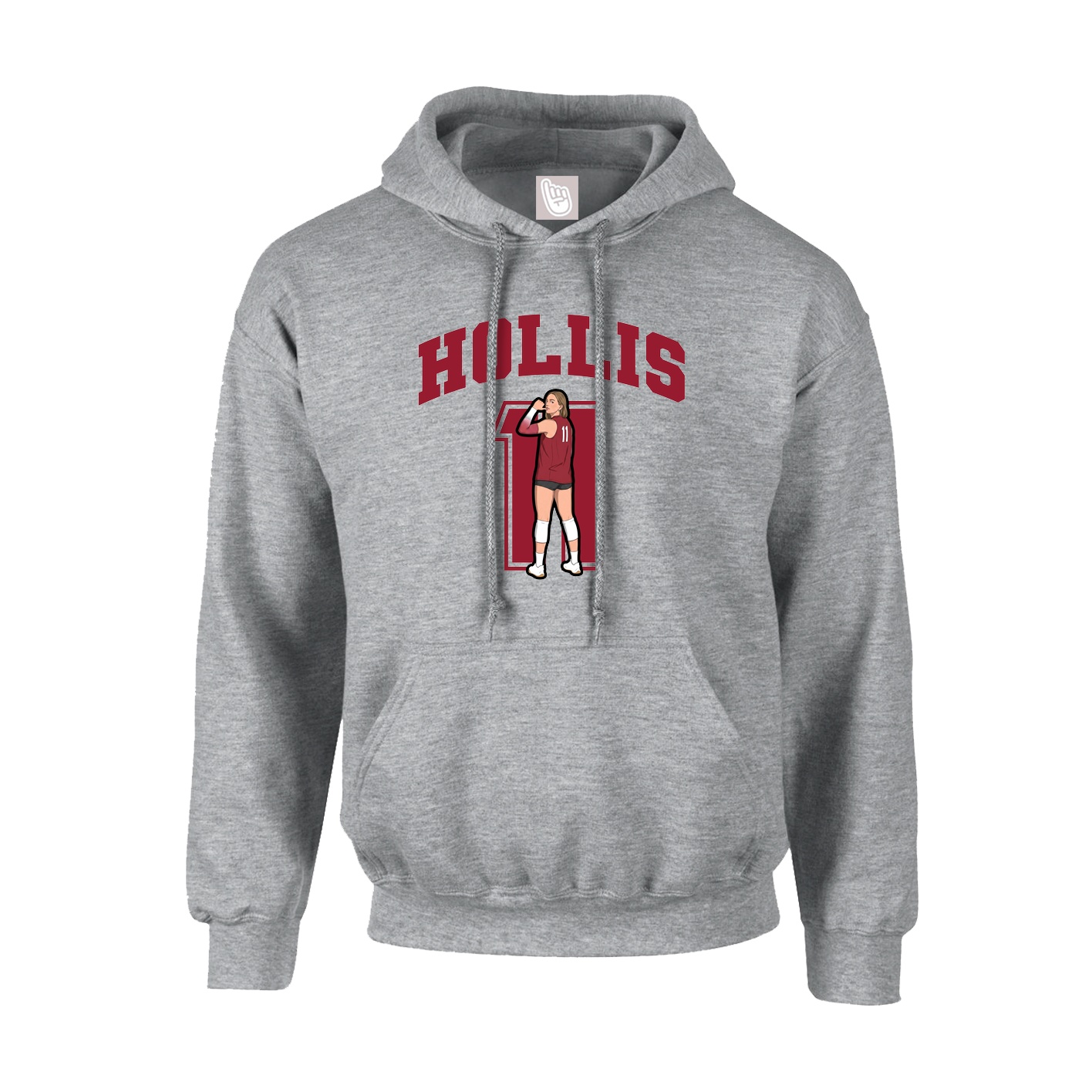 Youth Hoodie — Number in Grey