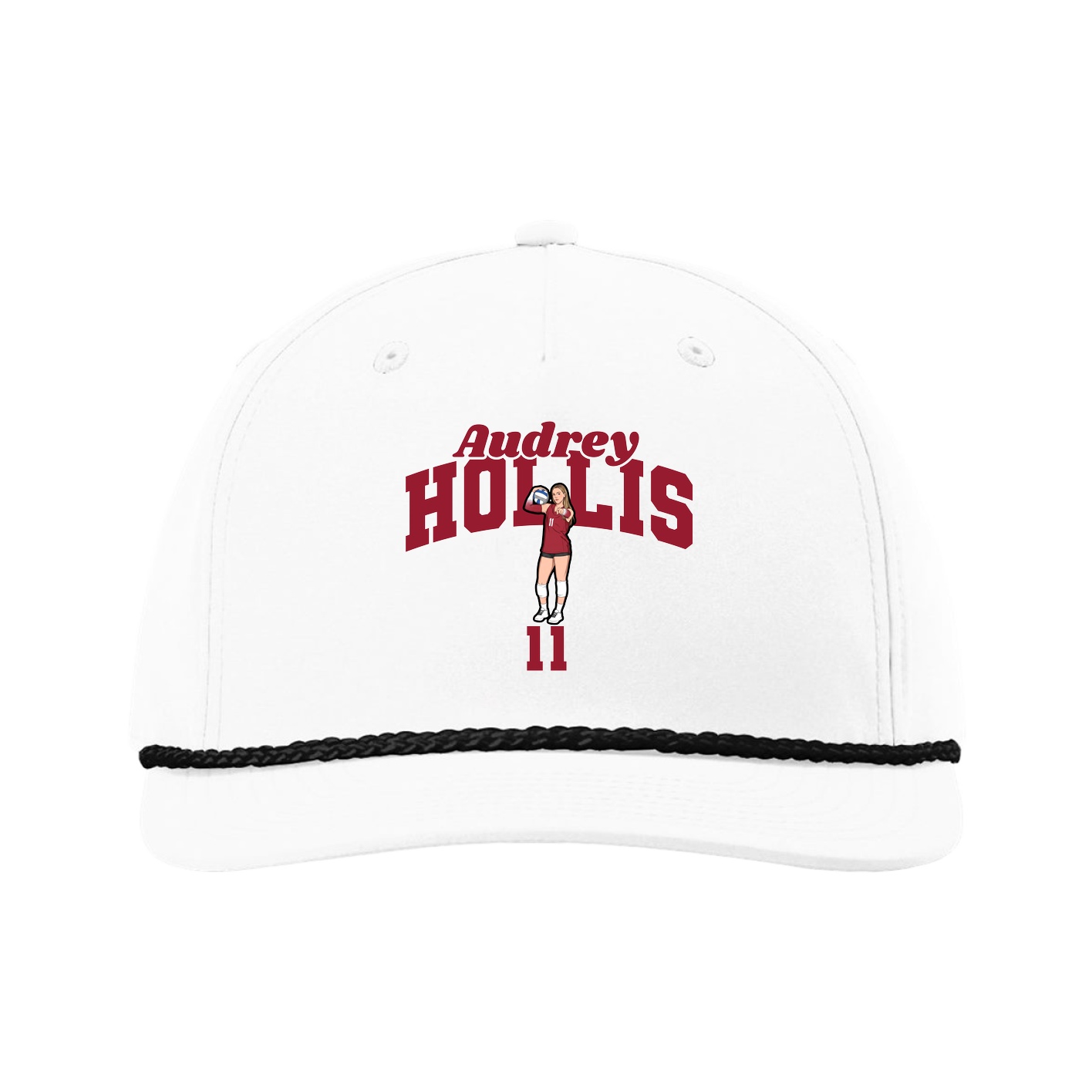 Five-Panel Classic Rope Cap — Signature Arch in White