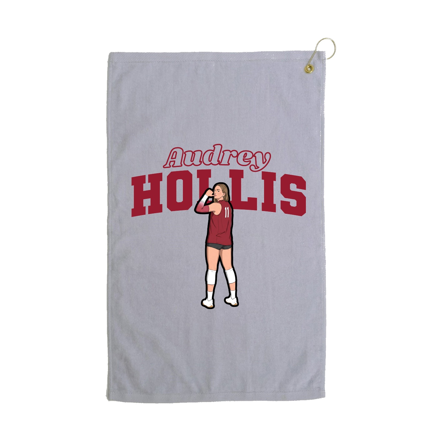 Golf Towel — Name Arch in Grey