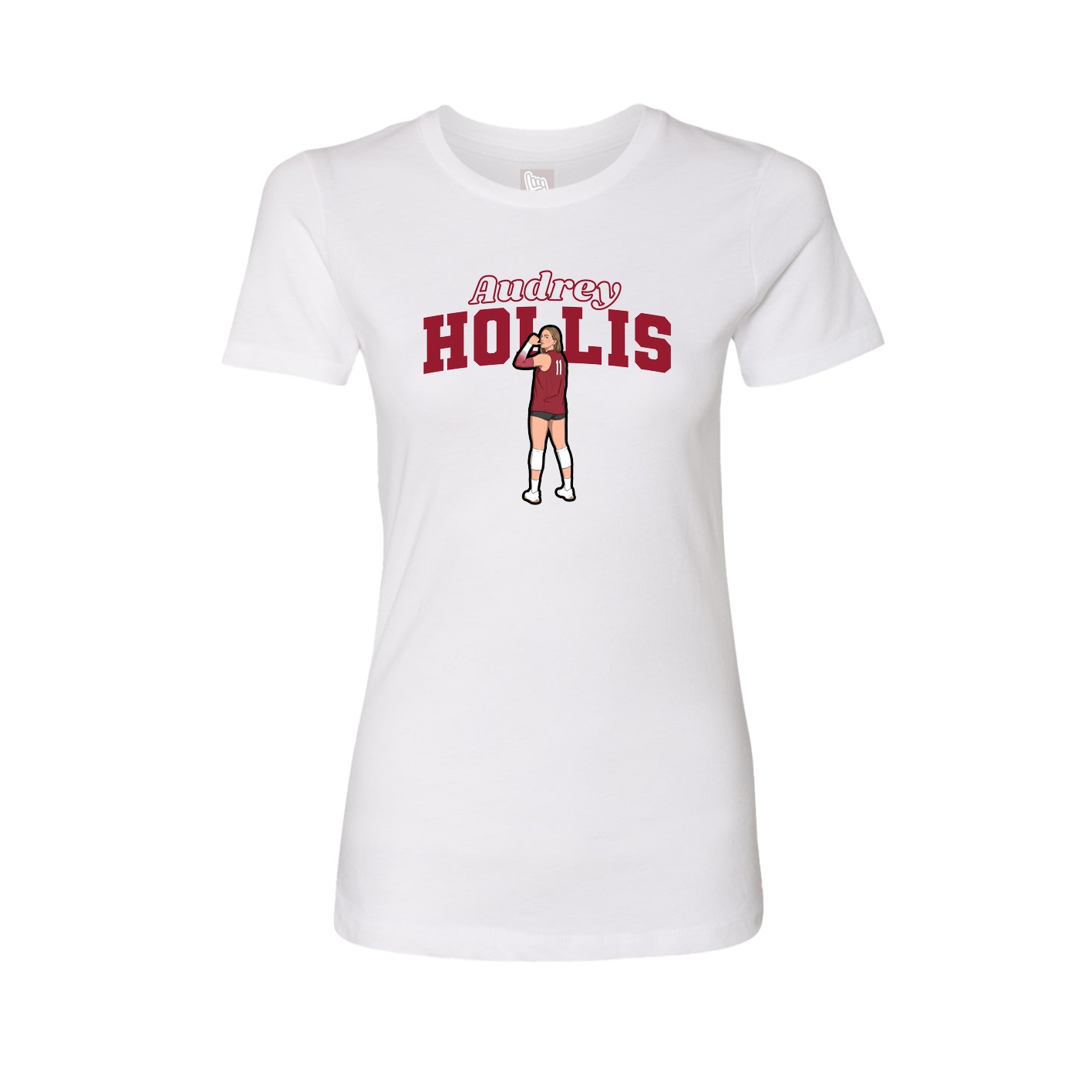 Fitted Women's Tee — Name Arch in White