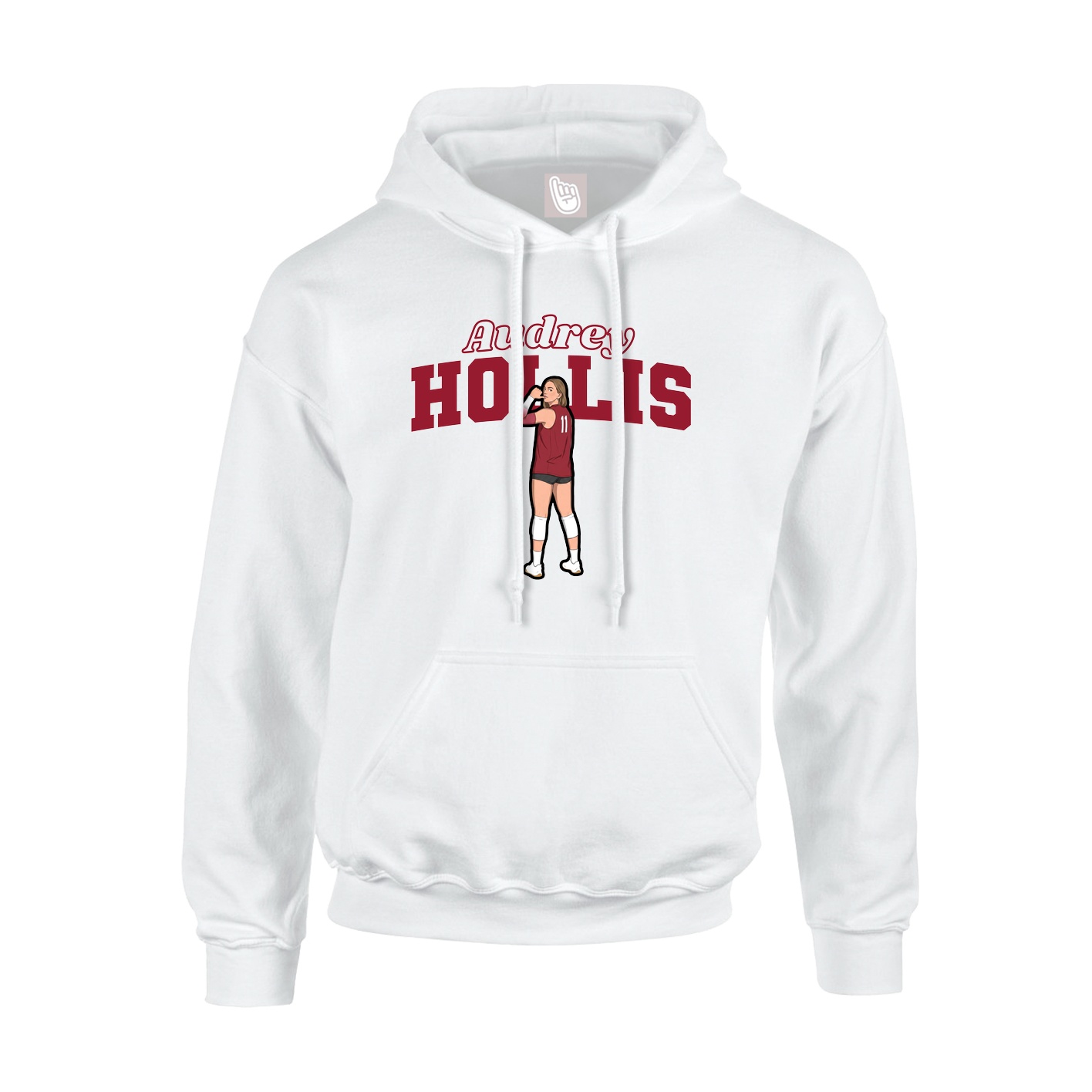 Youth Hoodie — Name Arch in White