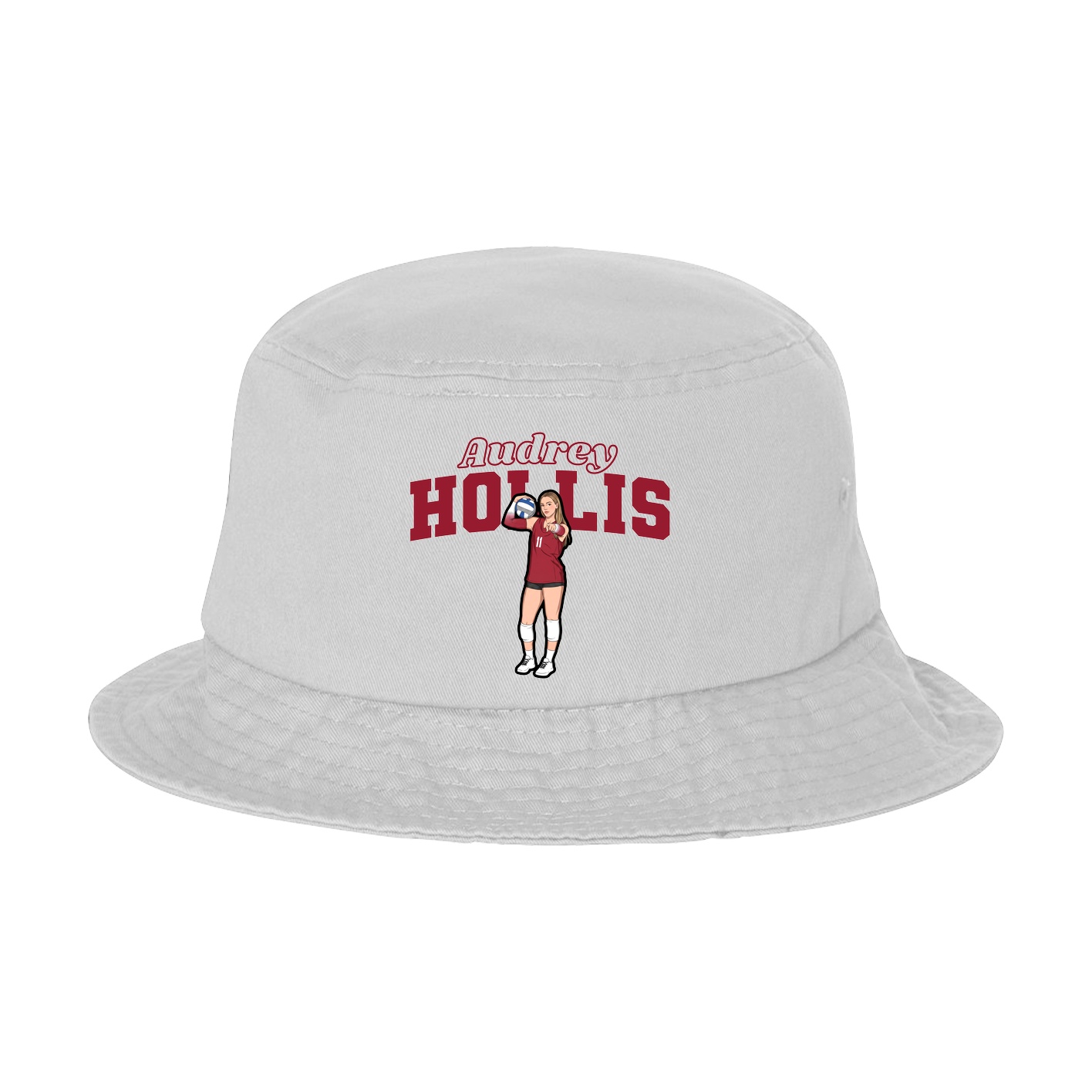 Bucket Cap — Name Arch in White