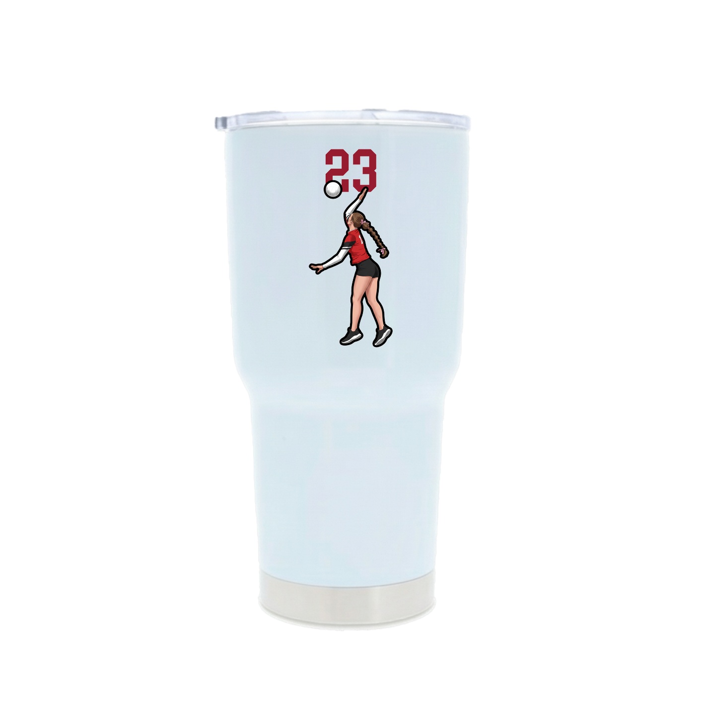 30oz Stainless Steel Tumbler — Number Top in White