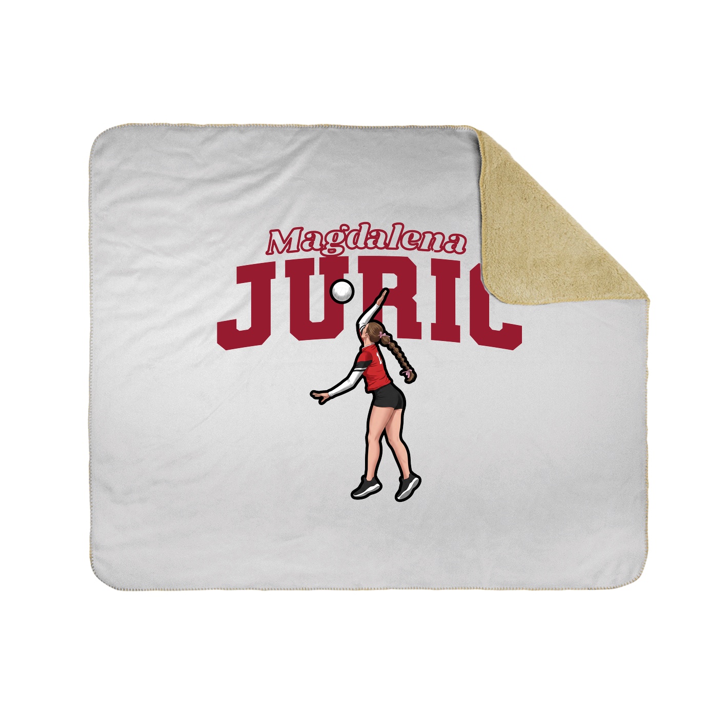 Throw Blanket — Name Arch in White