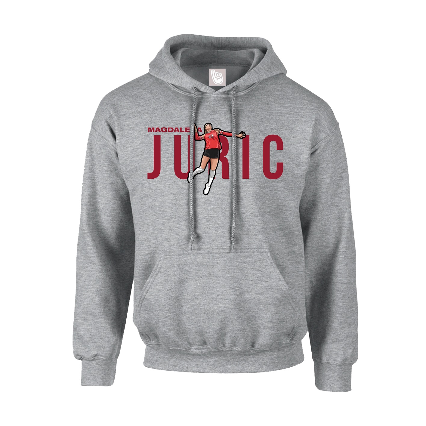 Youth Hoodie — Player Name in Grey