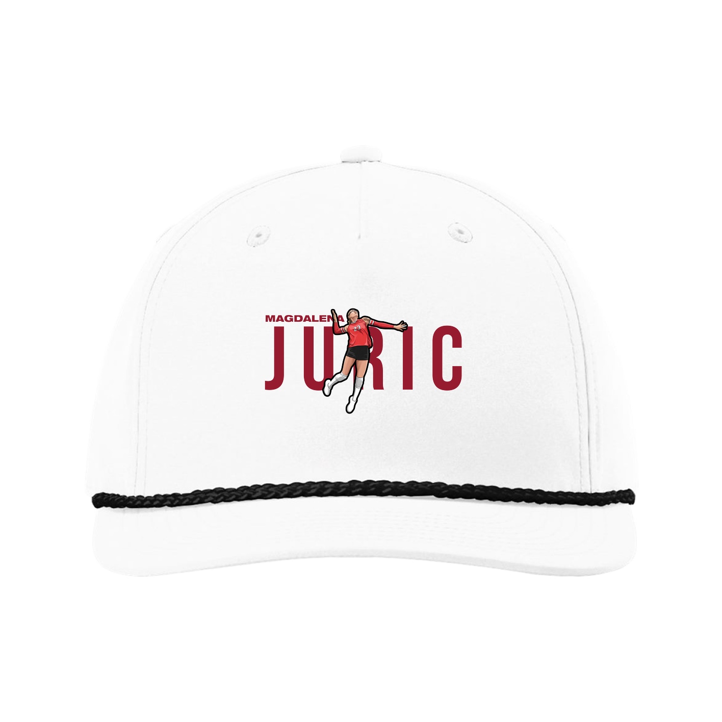 Five-Panel Classic Rope Cap — Player Name in White