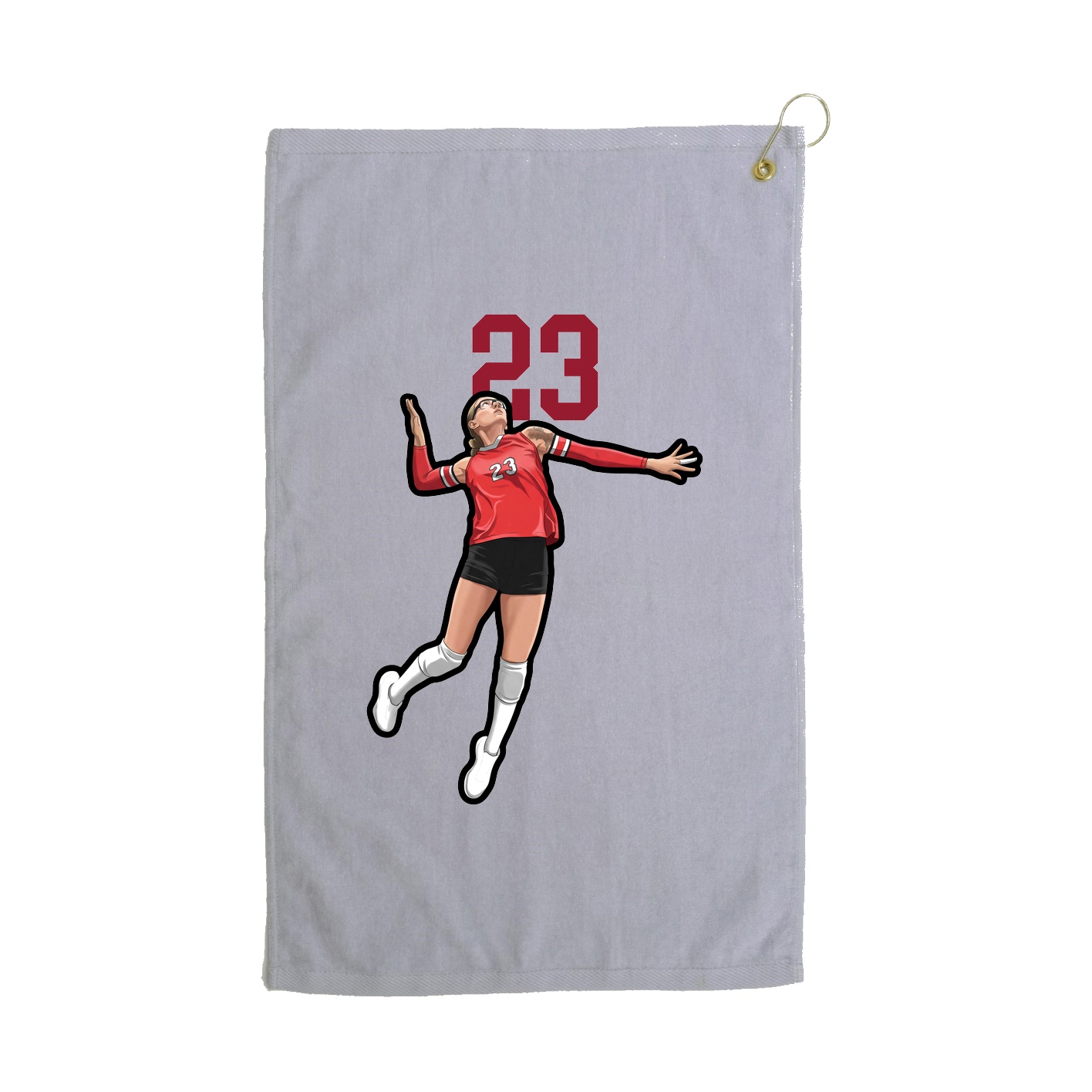 Golf Towel — Number Top in Grey