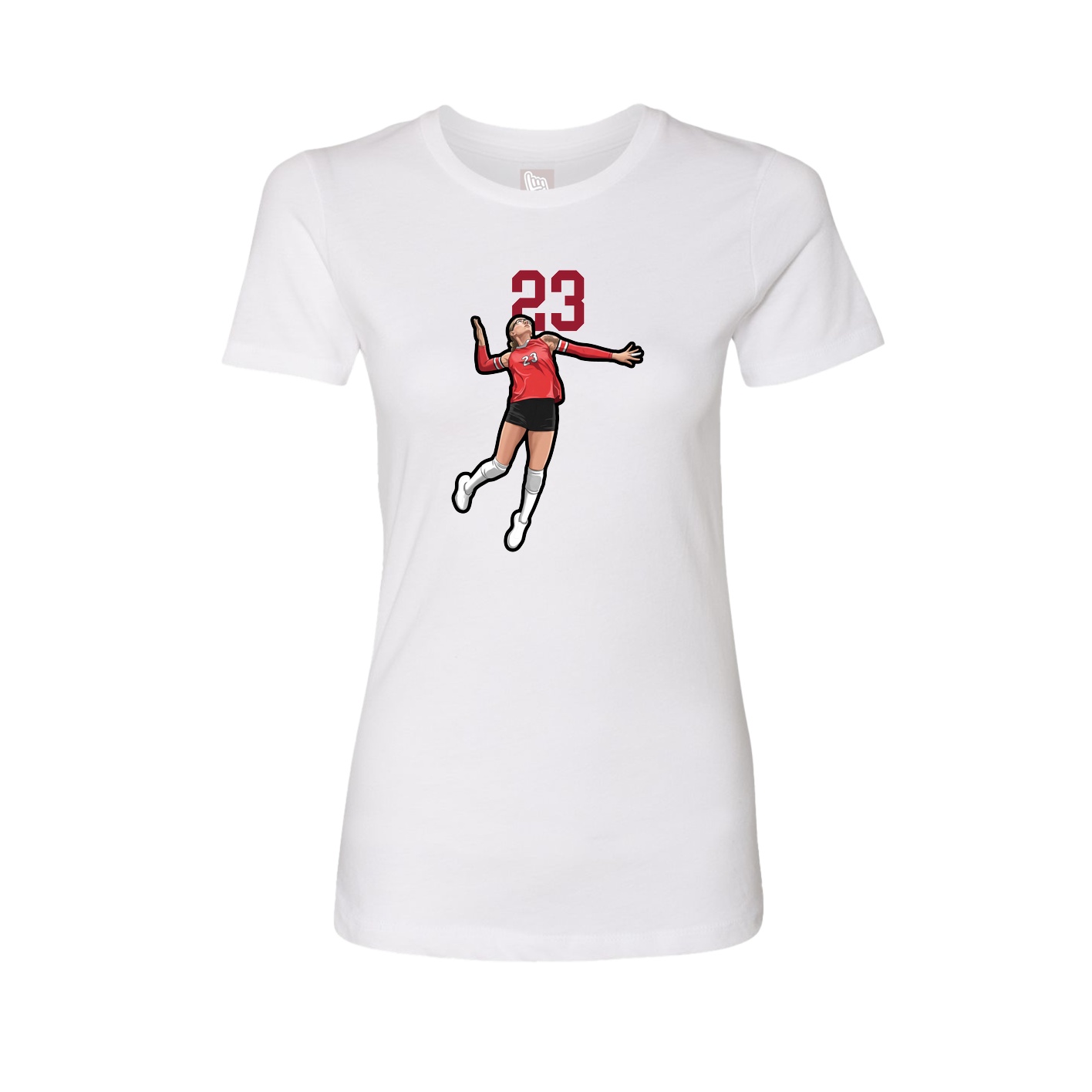 Fitted Women's Tee — Number Top in White