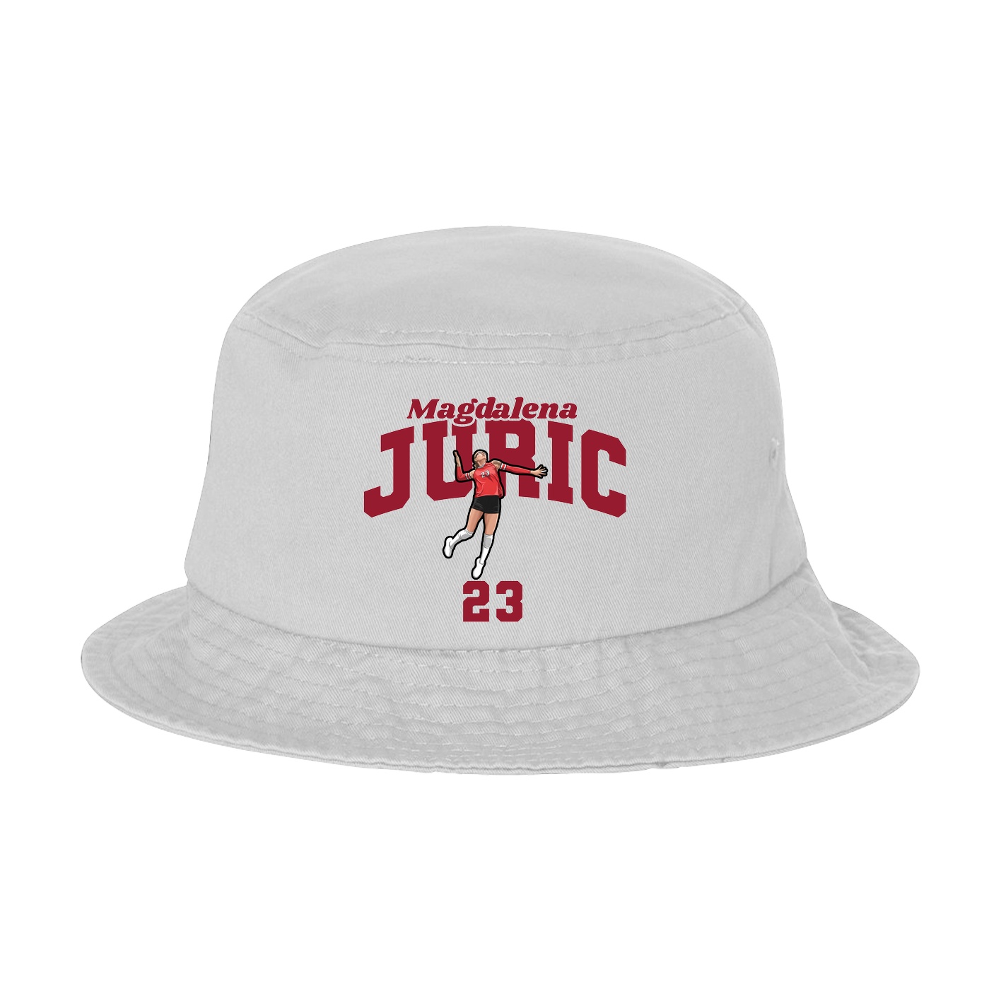 Bucket Cap — Signature Arch in White