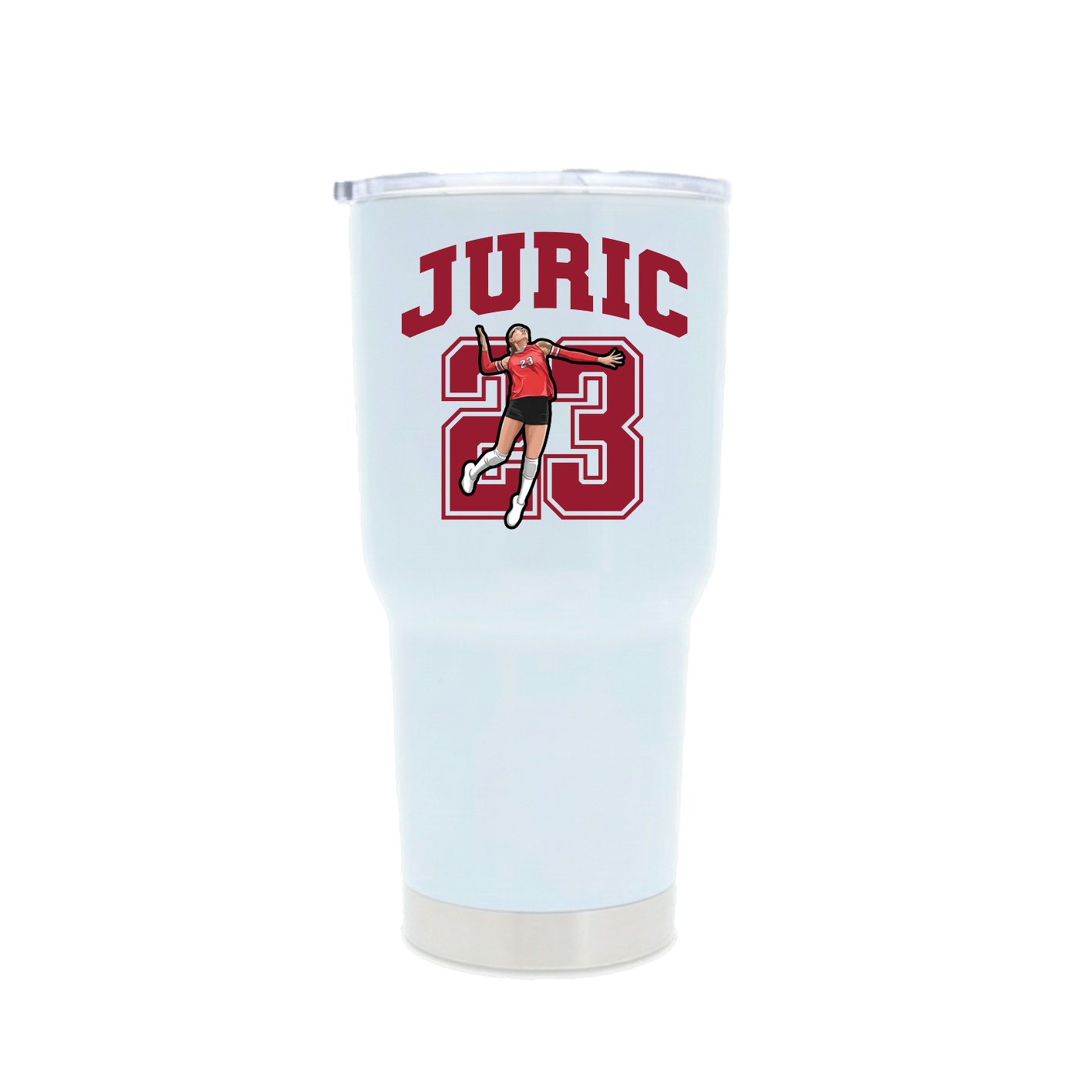 30oz Stainless Steel Tumbler — Number in White