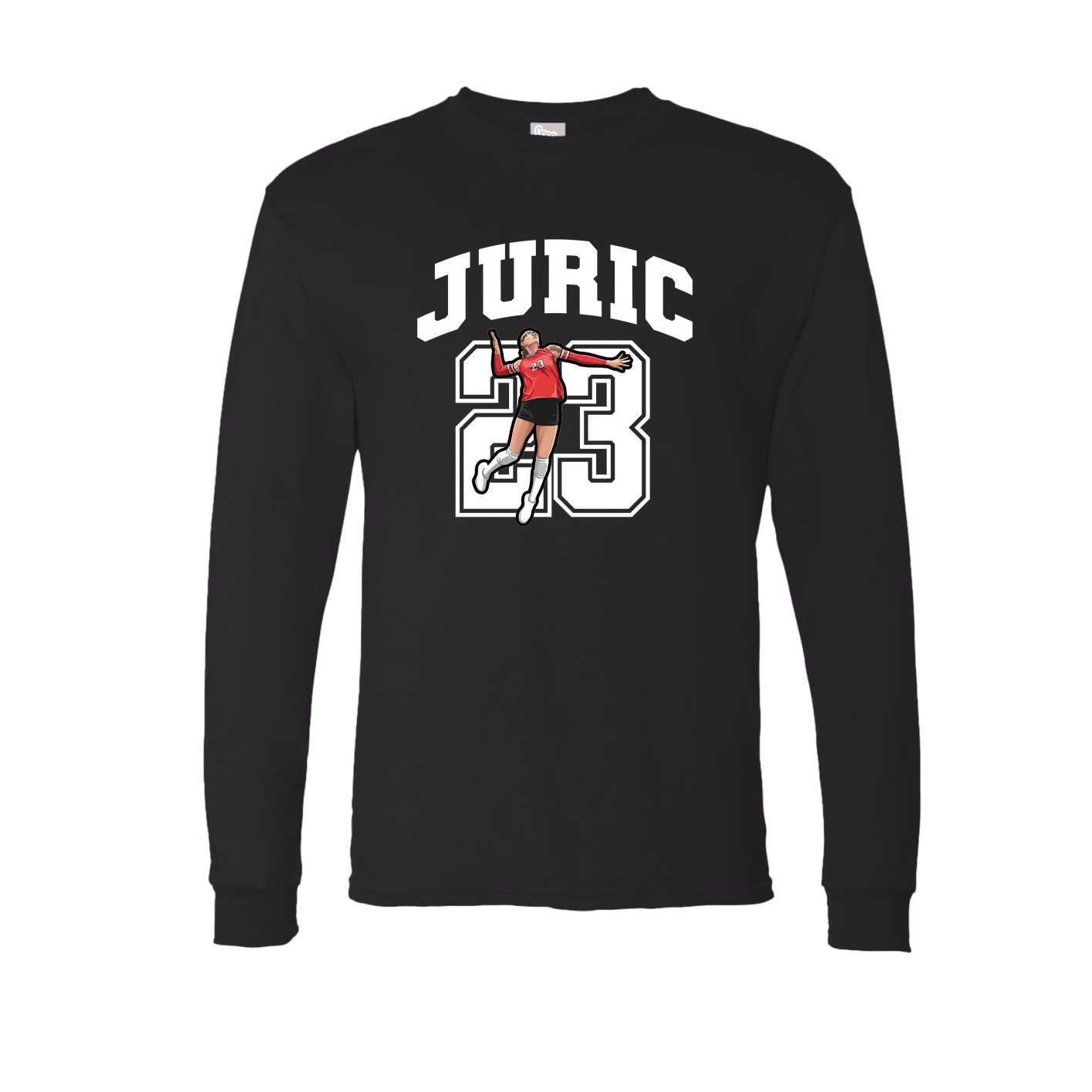 Long Sleeve Tee — Number in Black