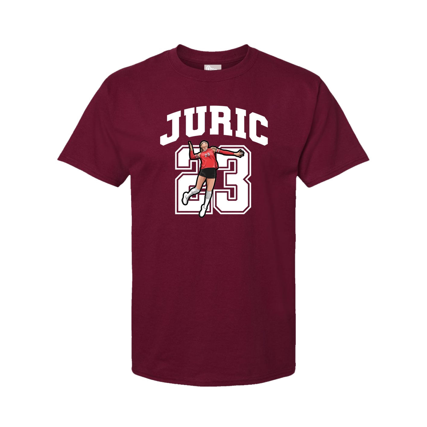 Youth Tee — Number in Cardinal