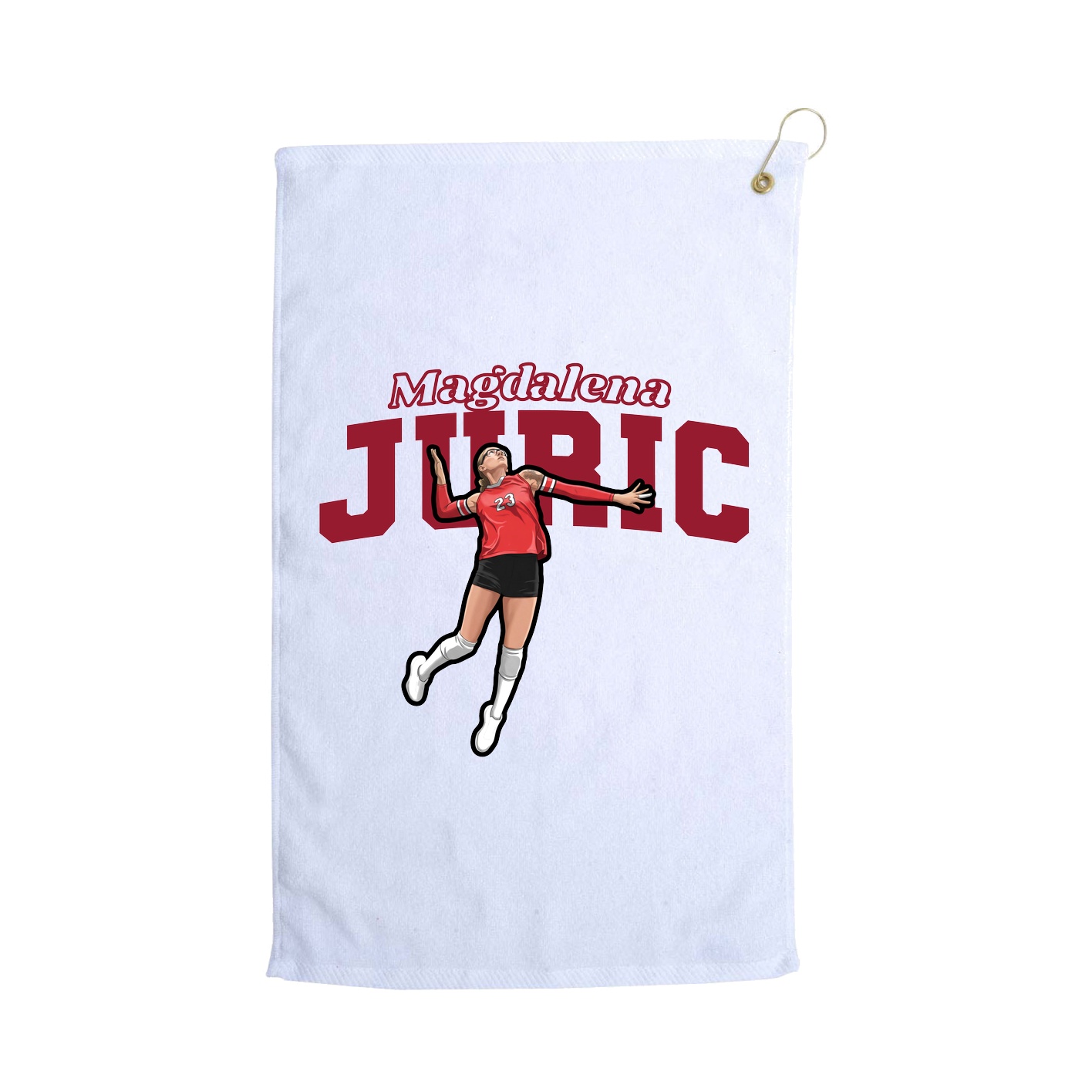 Golf Towel — Name Arch in White