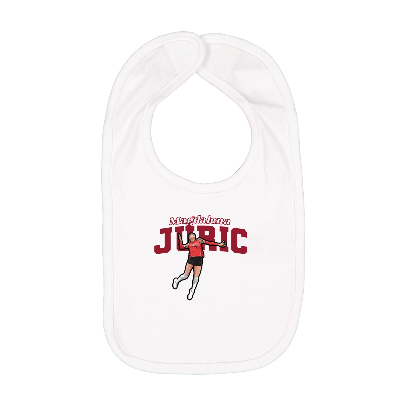 Infant Bib — Name Arch in White
