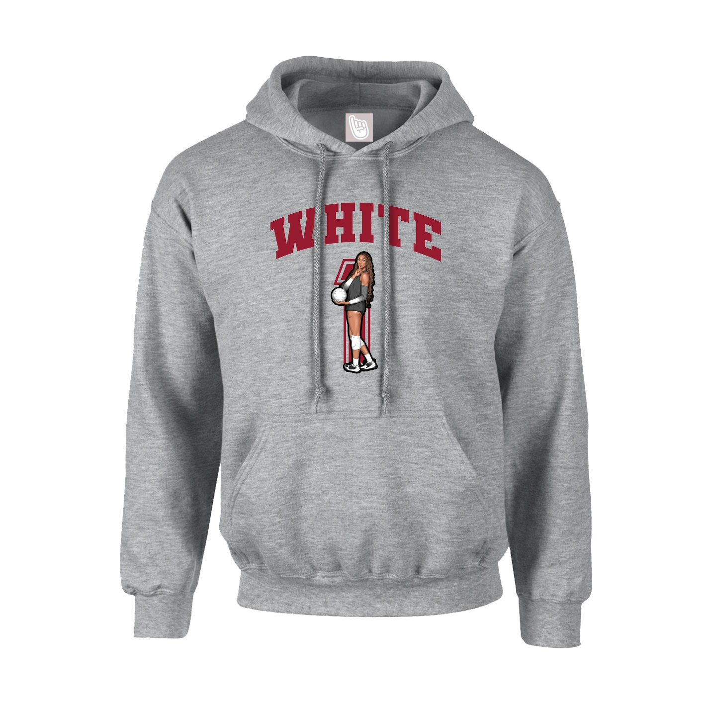 Youth Hoodie — Number in Grey