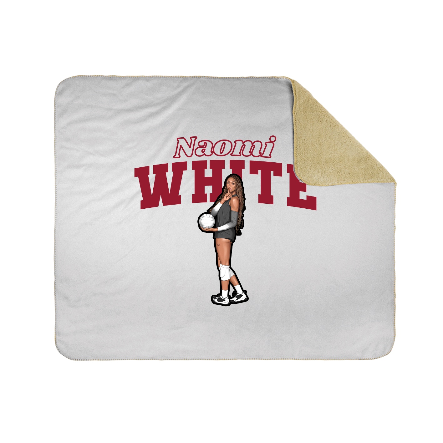 Throw Blanket — Name Arch in White