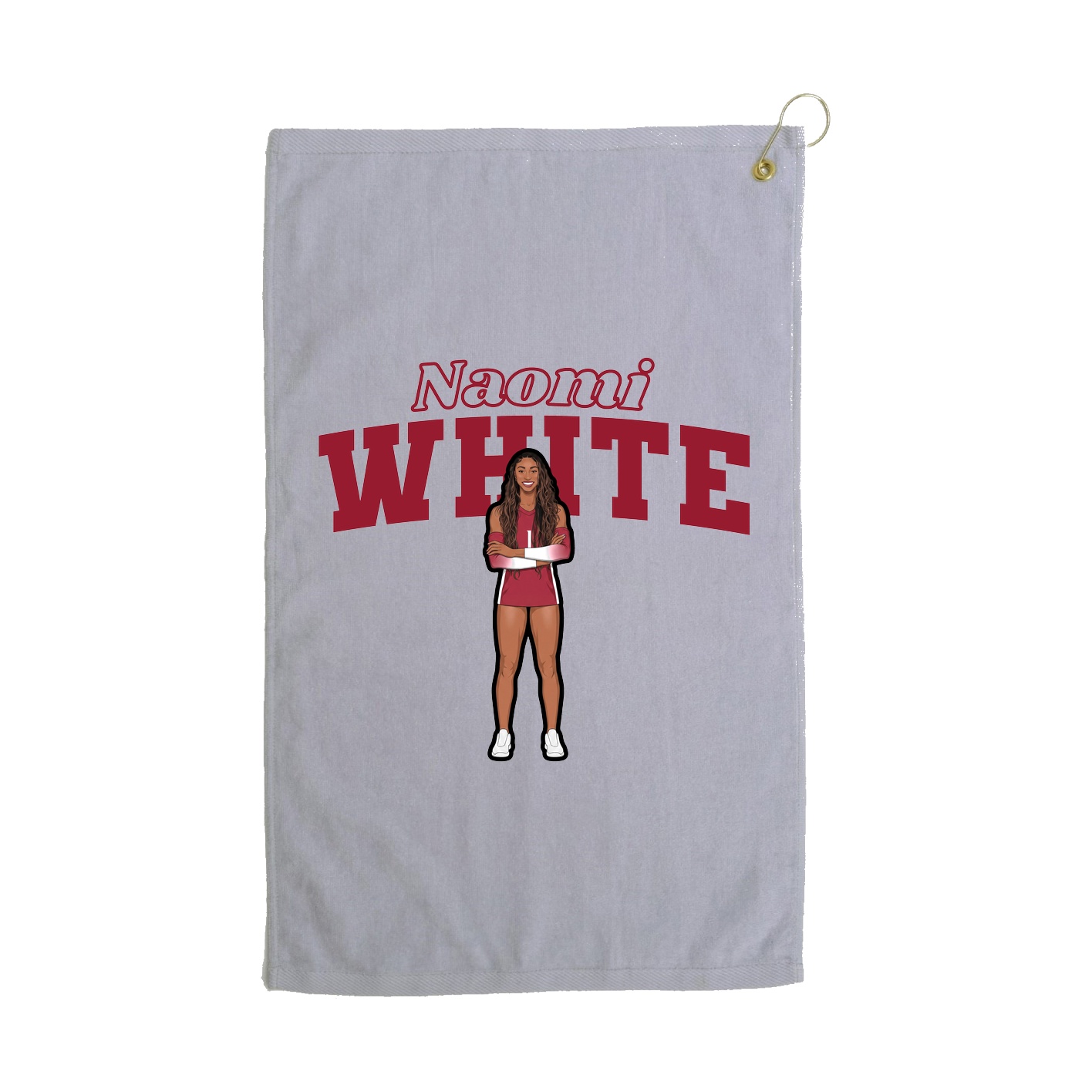 Golf Towel — Name Arch in Grey