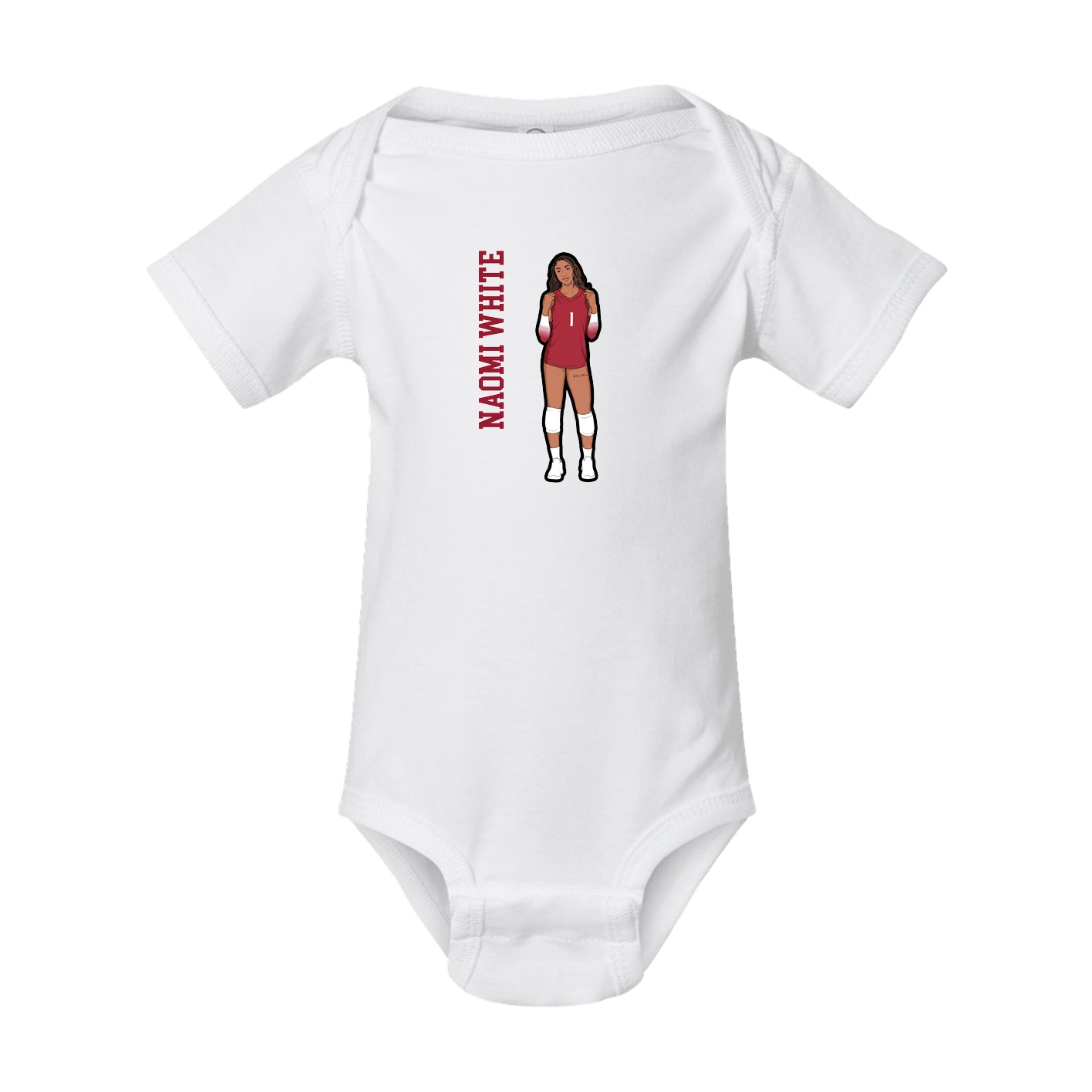 Baby Onesie — Name Vertical in White