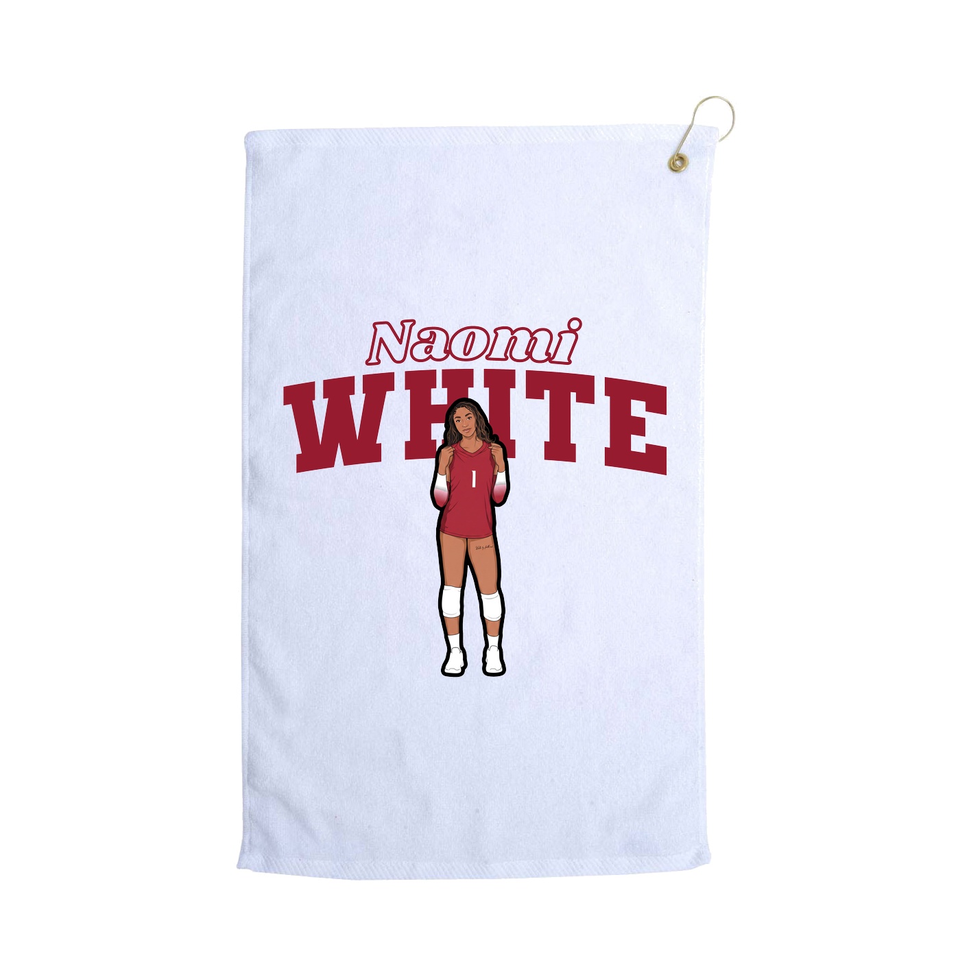 Golf Towel — Name Arch in White