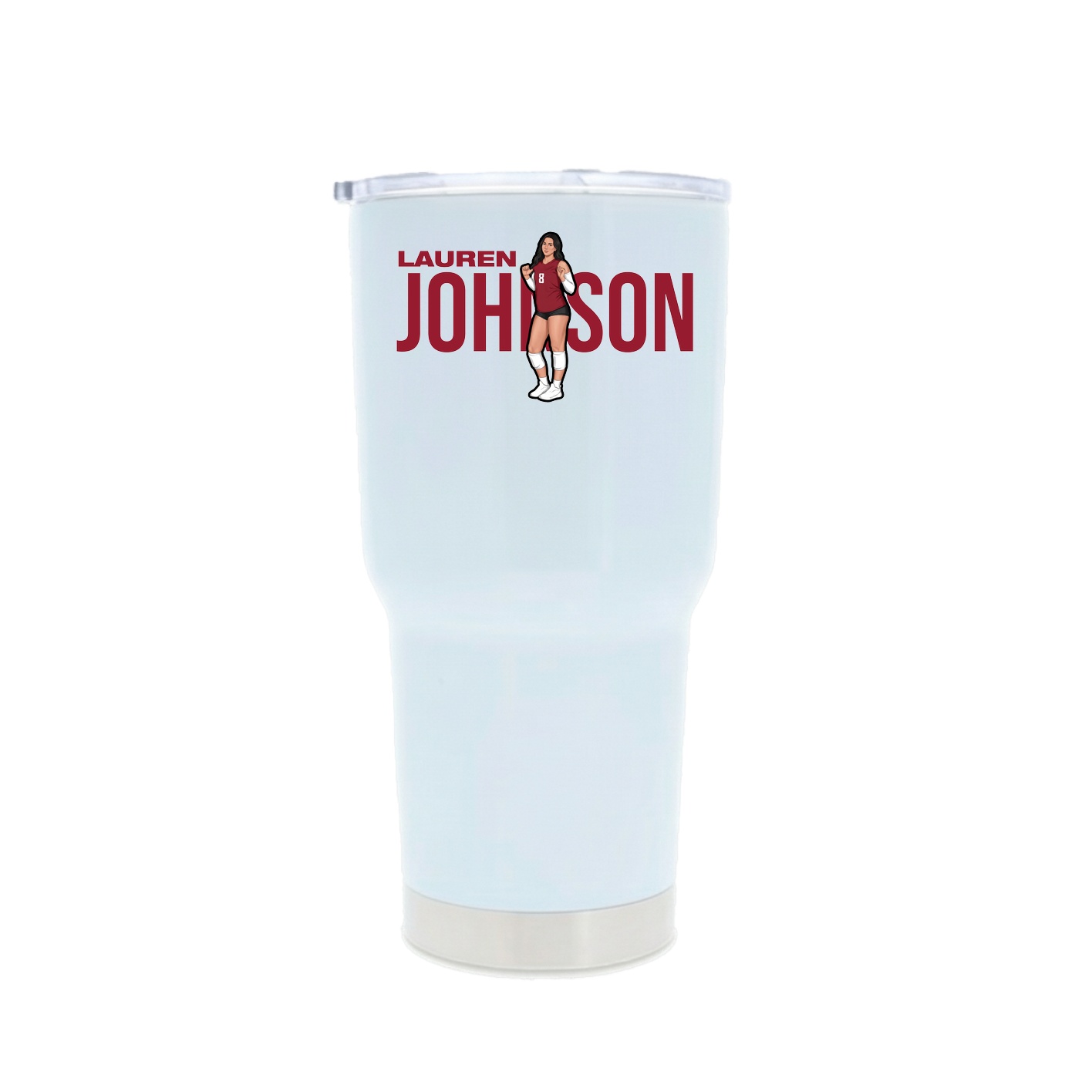 30oz Stainless Steel Tumbler — Player Name in White