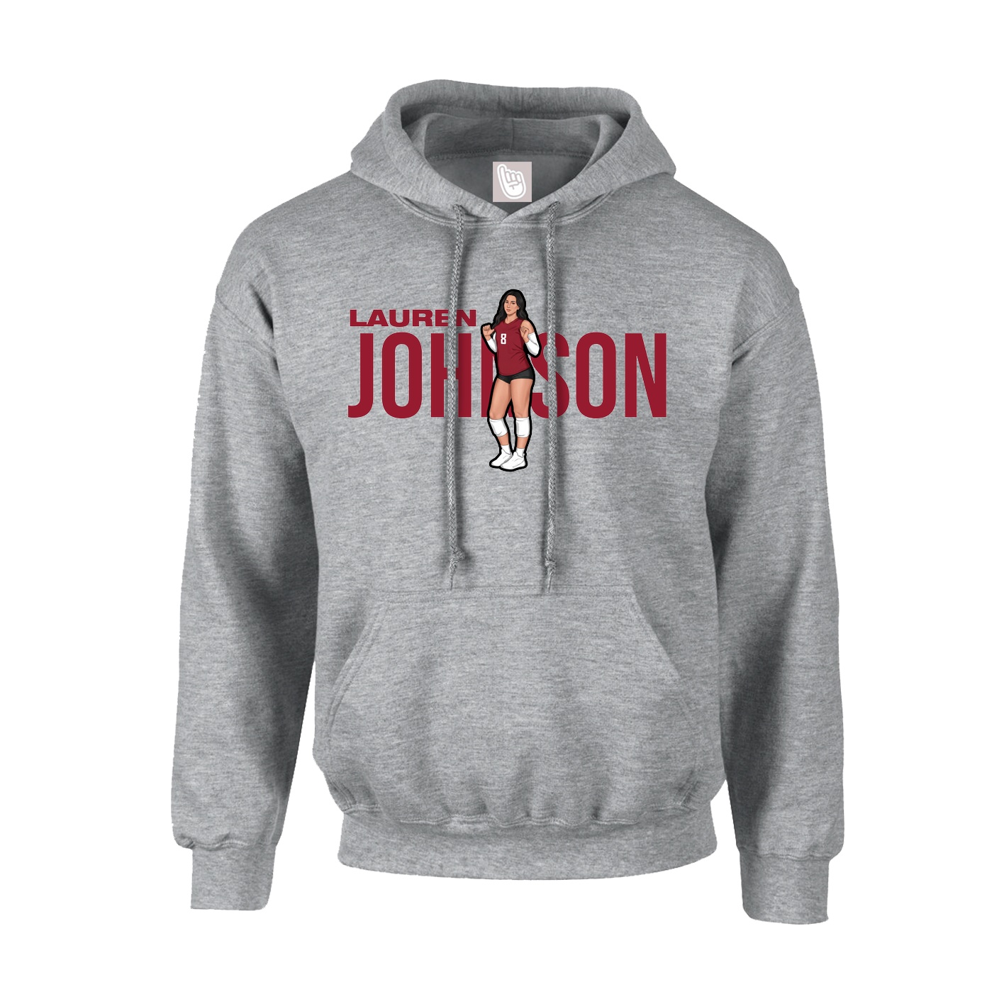 Hoodie — Player Name in Grey