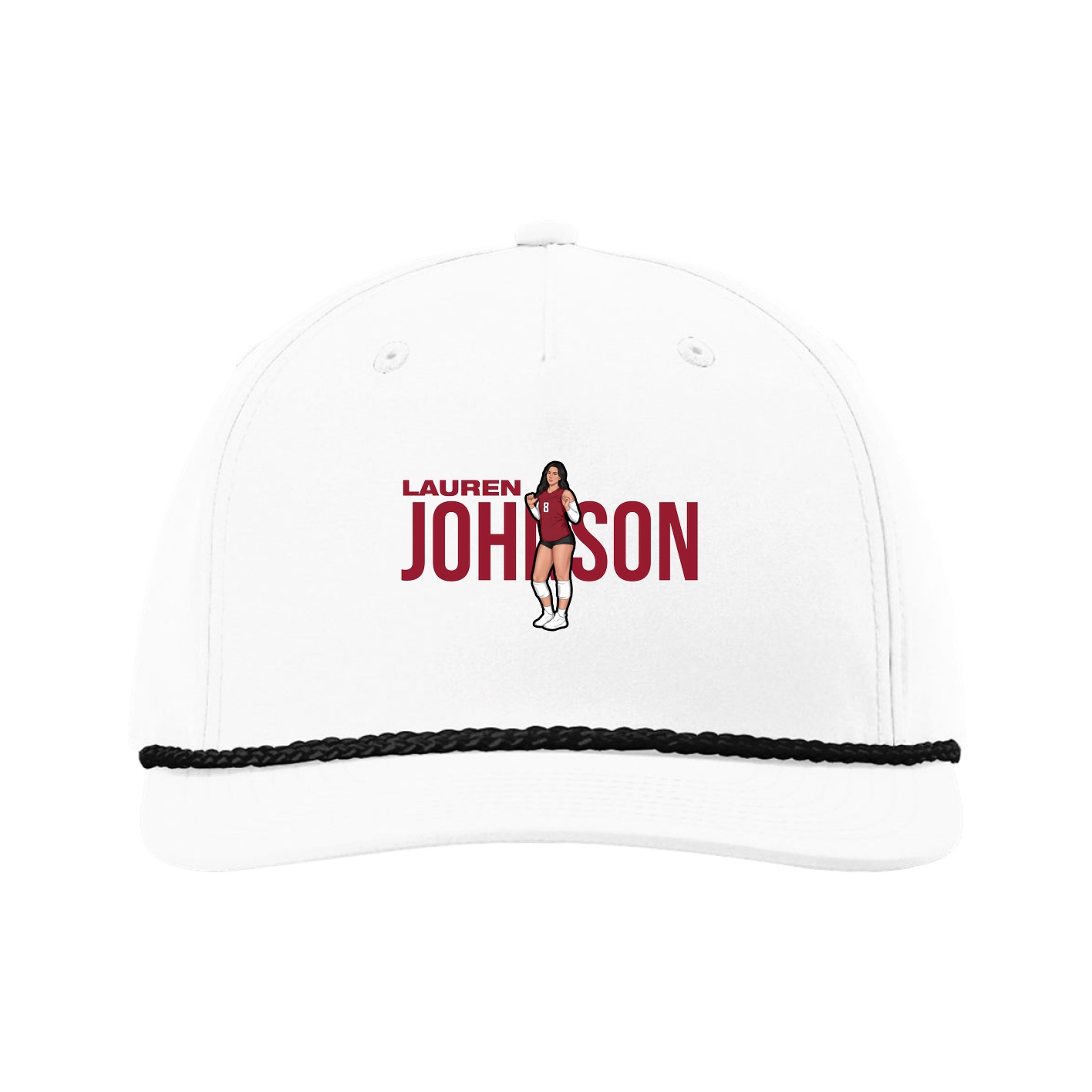 Five-Panel Classic Rope Cap — Player Name in White