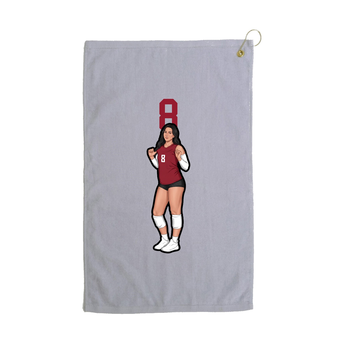 Golf Towel — Number Top in Grey